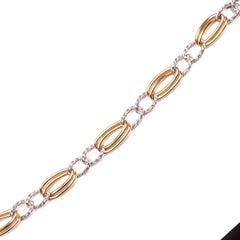 Rare Cartier West Germany 18 Karat Yellow White Gold Bracelet