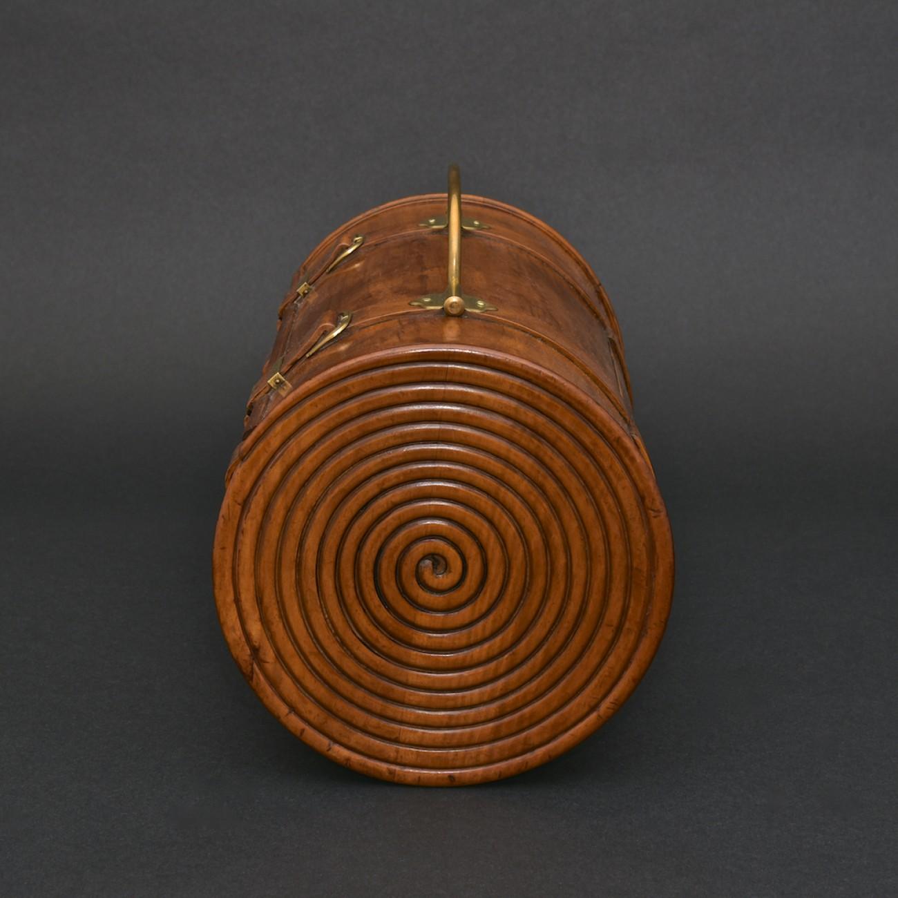 Austrian Rare Carved Cylindrical Box, circa 1900