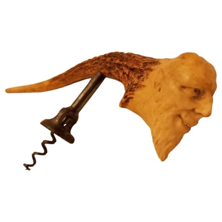 Rare Carved Horn Corkscrew For Sale at 1stDibs