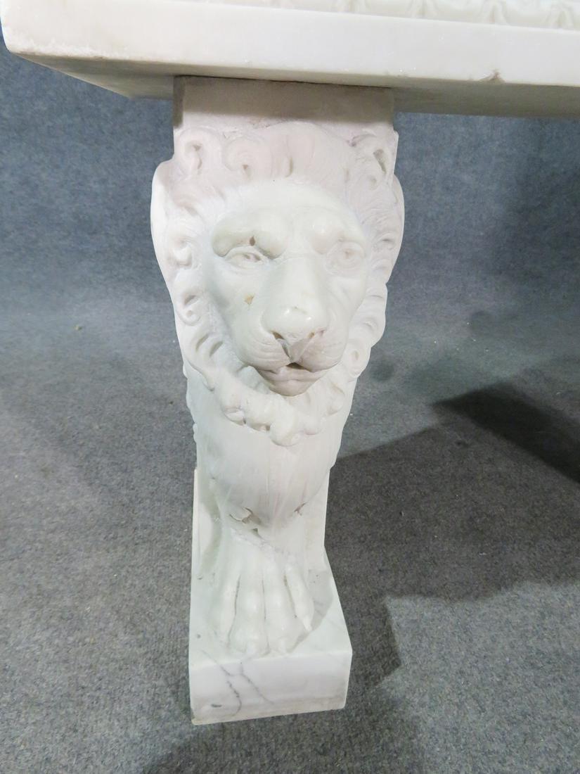 Rare Carved Italian Marble Figural Putti and Lions Marble Planter with Insert In Good Condition In Swedesboro, NJ