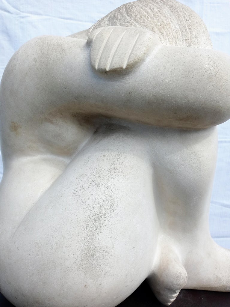 Hand-Carved Rare Carved Limestone.Art Deco. W P A, Cubist Sculpture by William Slattery For Sale