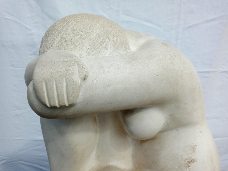 Rare Carved Limestone.Art Deco. W P A, Cubist Sculpture by William Slattery In Good Condition For Sale In Buffalo, NY
