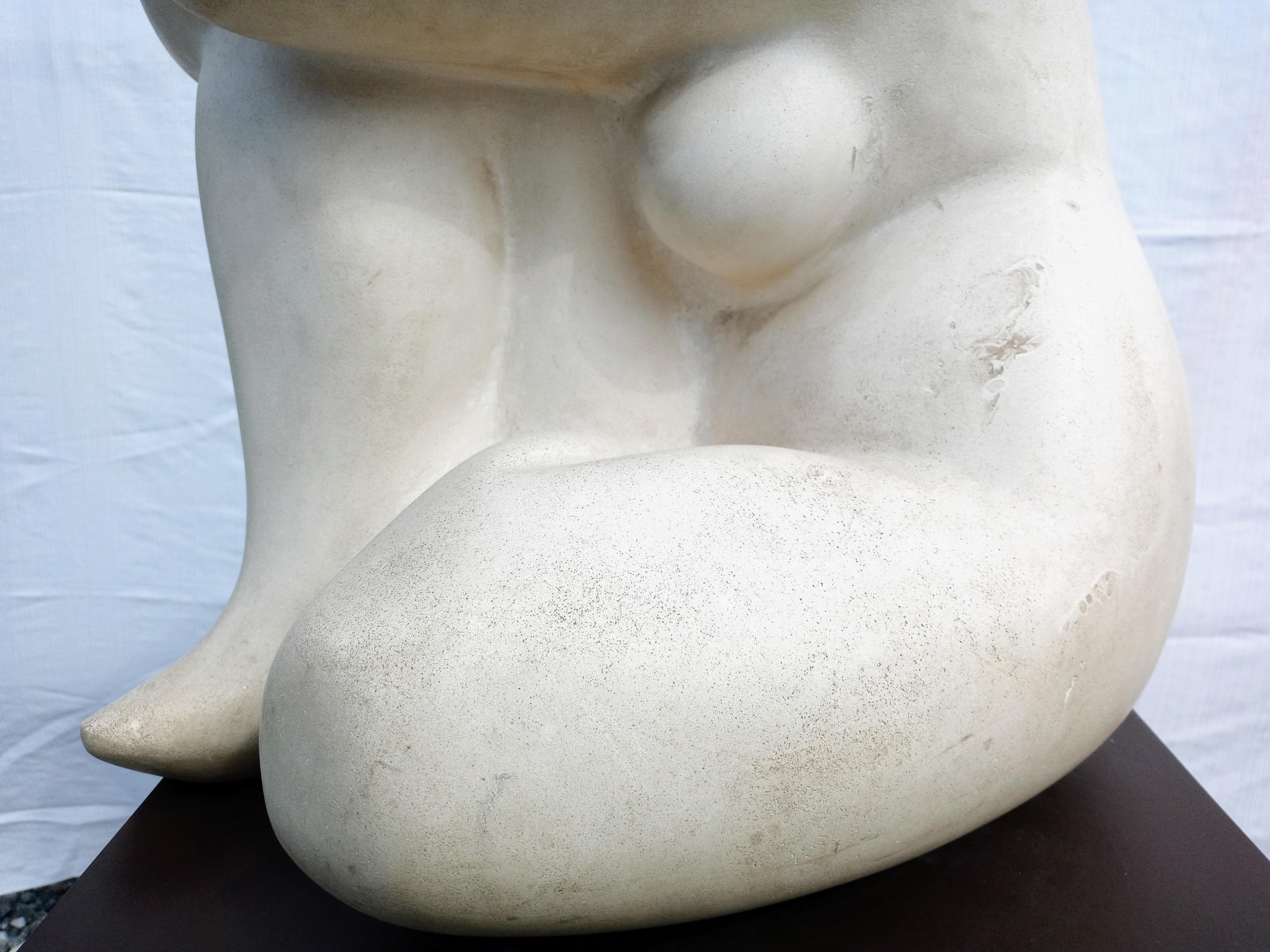 Seltener geschnitzter Kalkstein.Art Deco. Kubistische Skulptur von William Slattery, W P. A. im Angebot 1