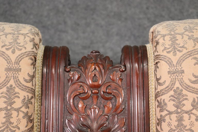 Rare Carved Walnut RJ Horner Winged Griffin Sofa Settee Circa 1870 For Sale 8