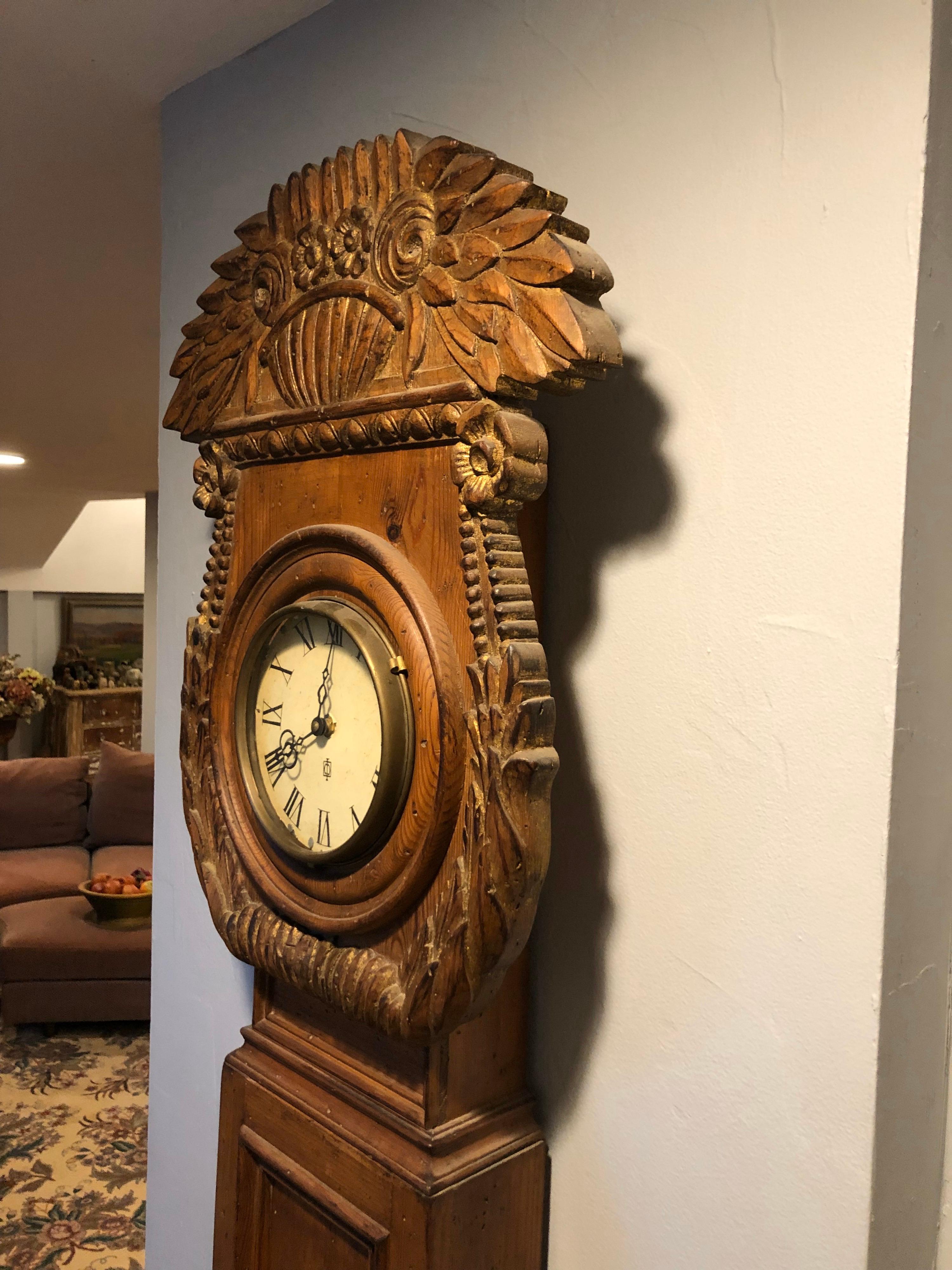 Rare Carved Wooden Chapman Longcase Clock 3