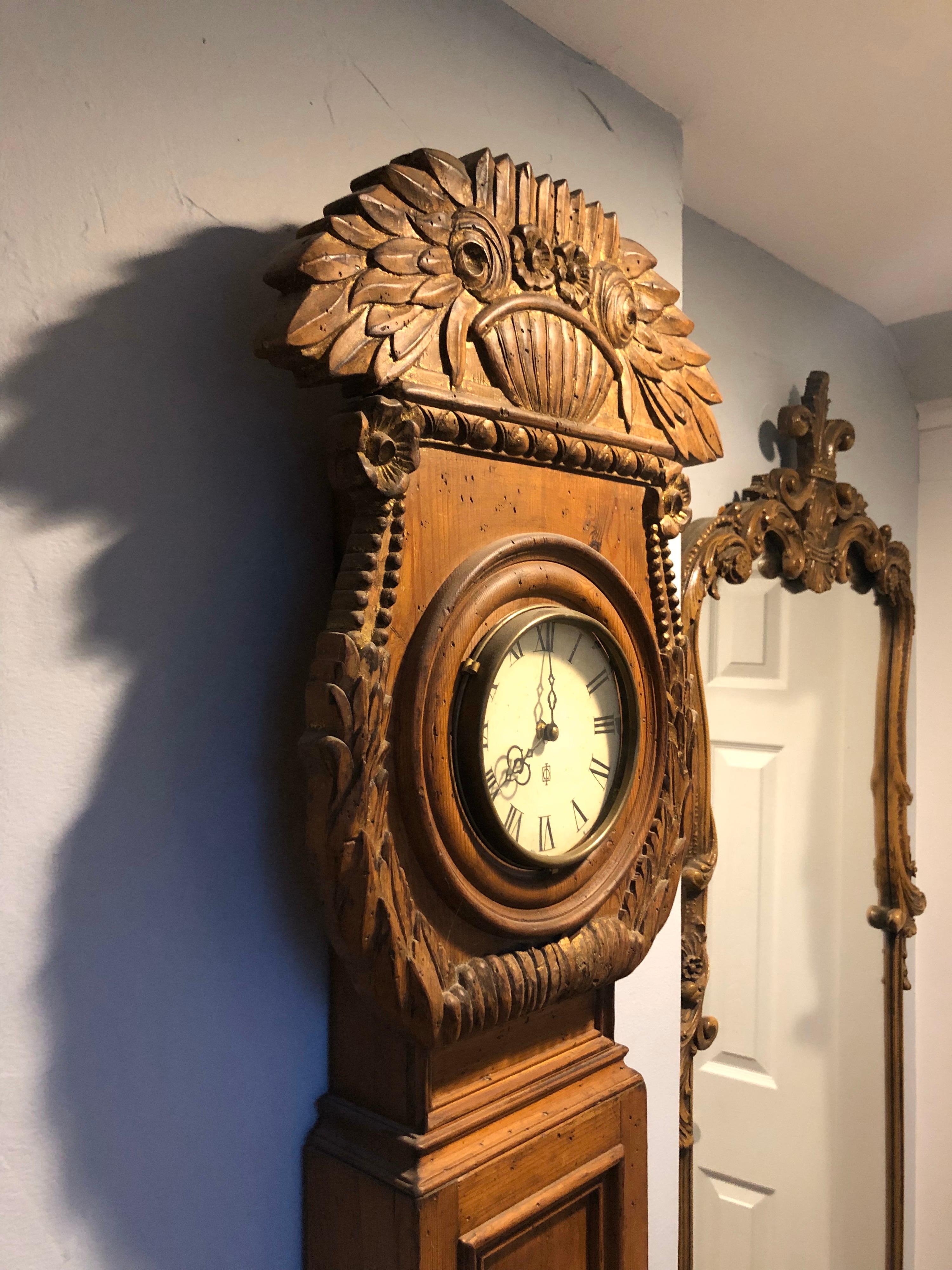 Rare Carved Wooden Chapman Longcase Clock 7