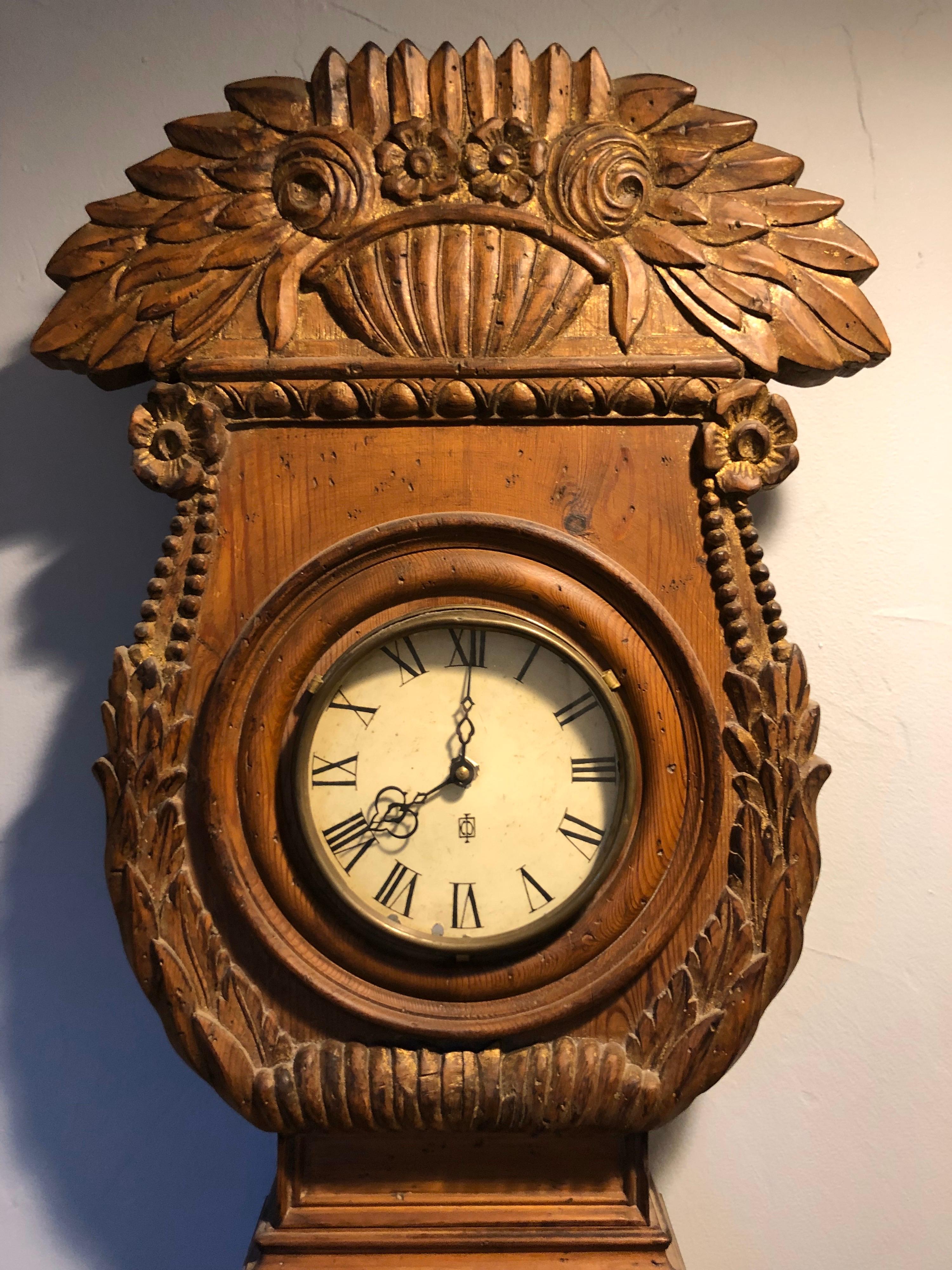 Art Deco Rare Carved Wooden Chapman Longcase Clock
