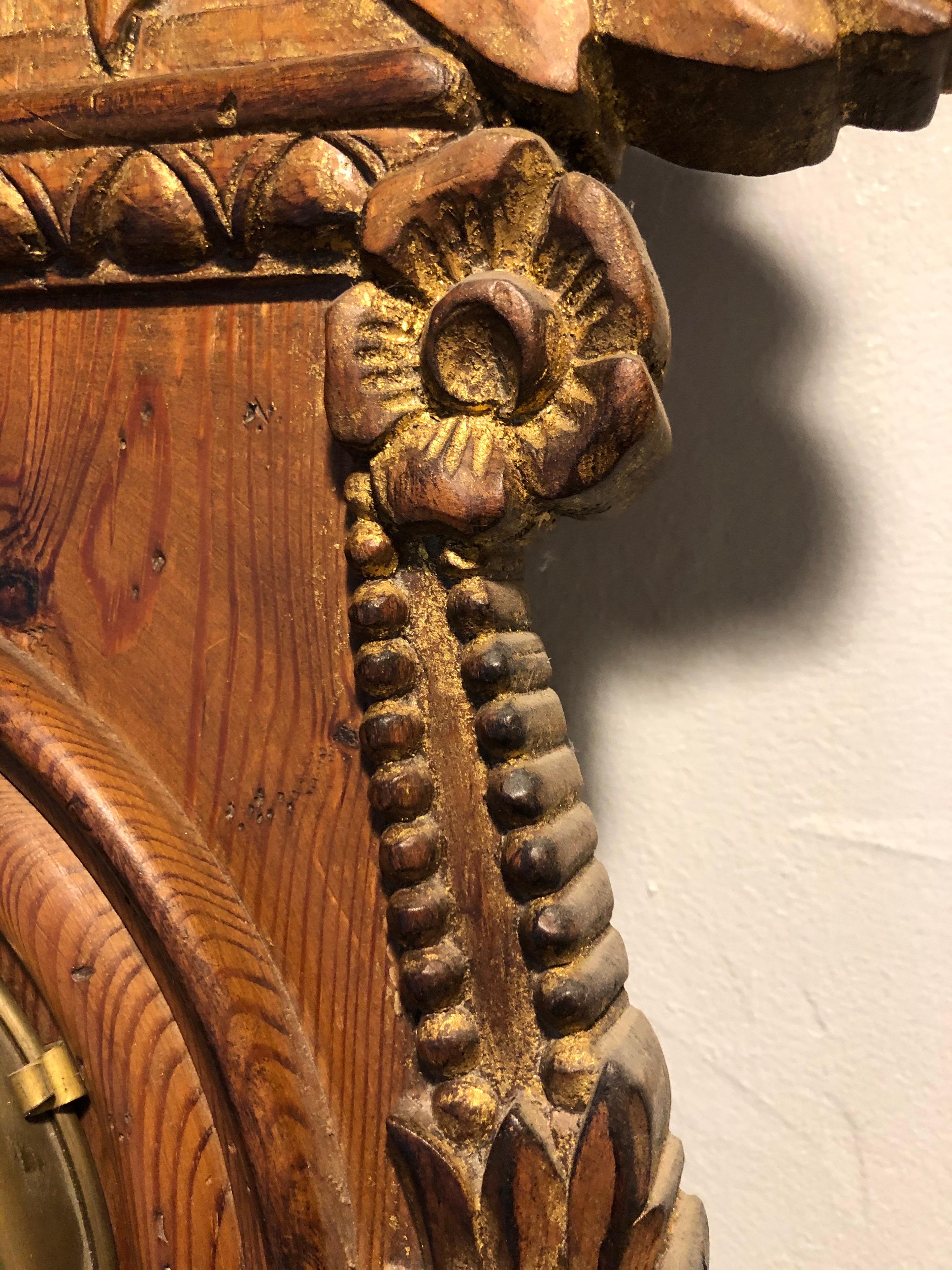 Glass Rare Carved Wooden Chapman Longcase Clock