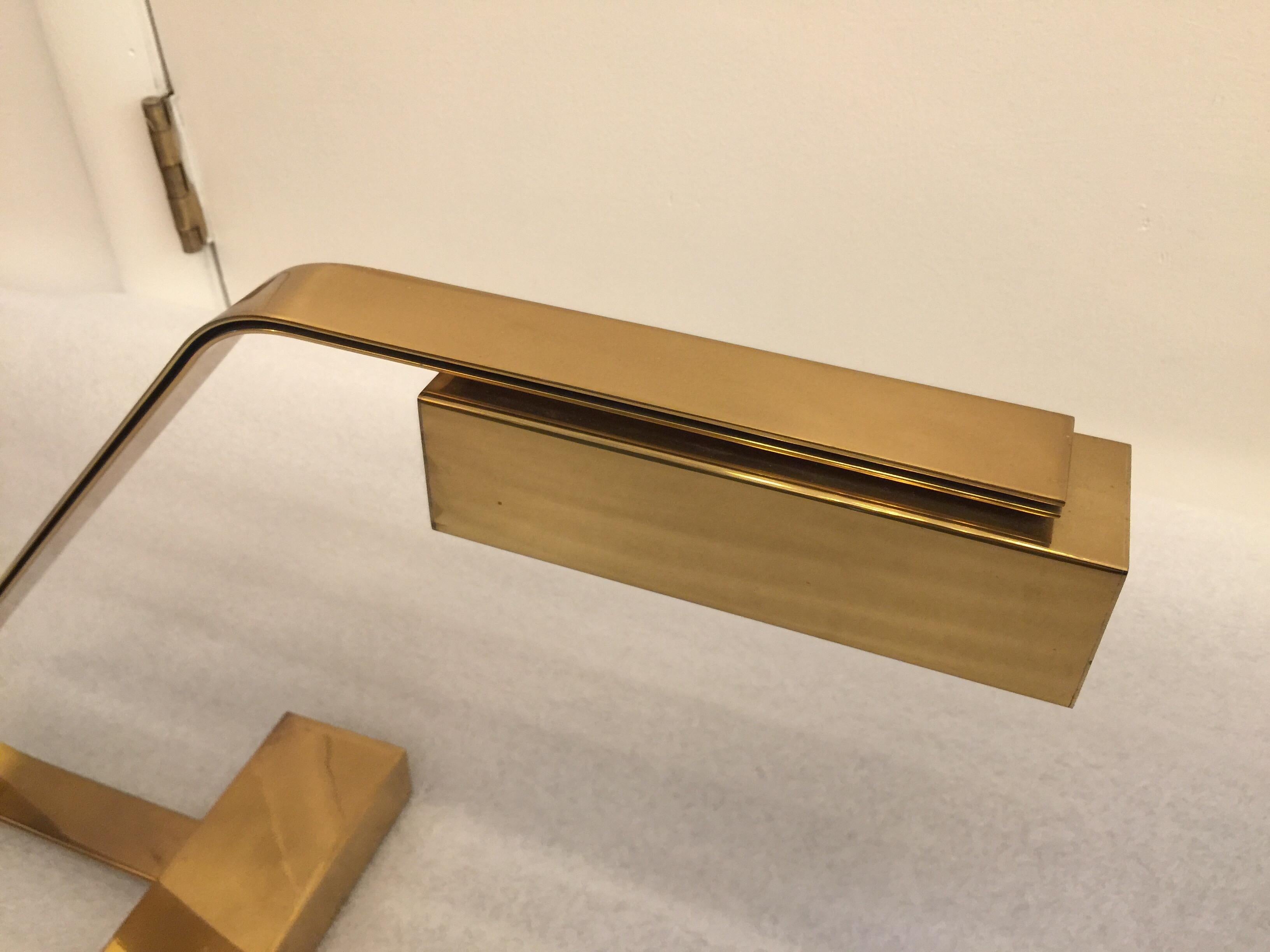 Rare Casella Brass Flat Bar Desk Lamps, Pair For Sale 4