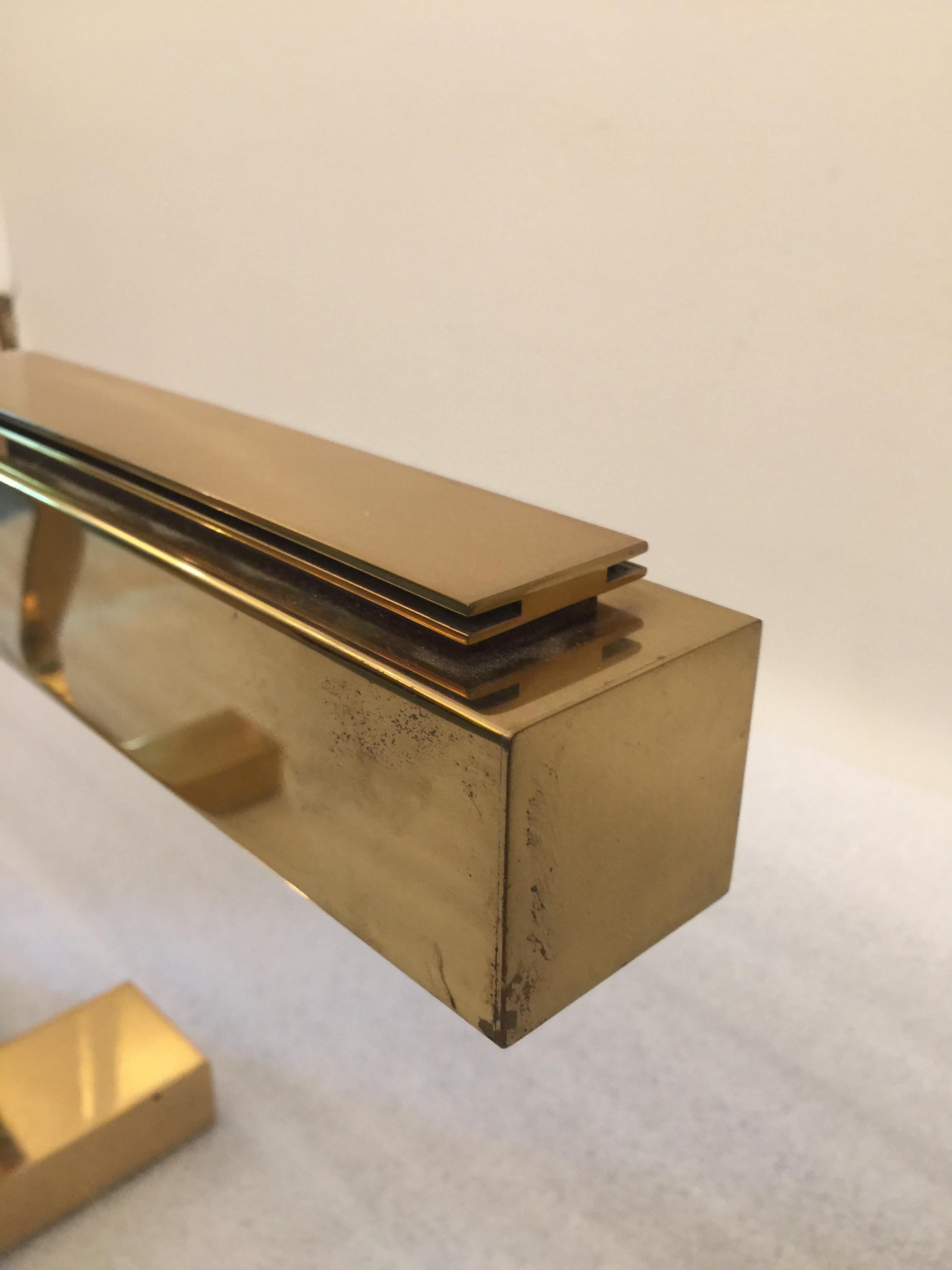 Rare Casella Brass Flat Bar Desk Lamps, Pair In Good Condition For Sale In East Hampton, NY