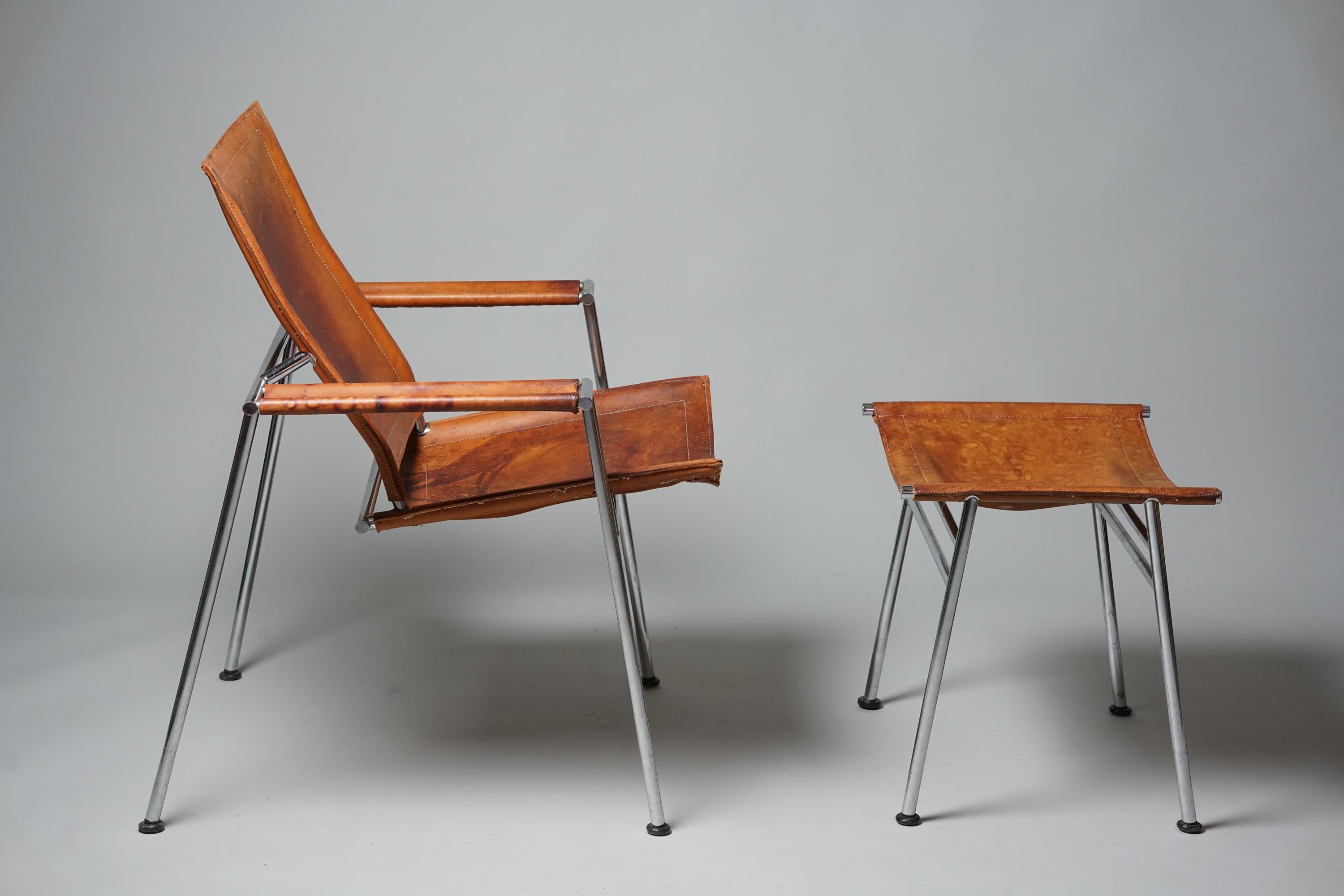 Rare Casino Chair and Footstool, Yrjö Kukkapuro, 1960s For Sale 3