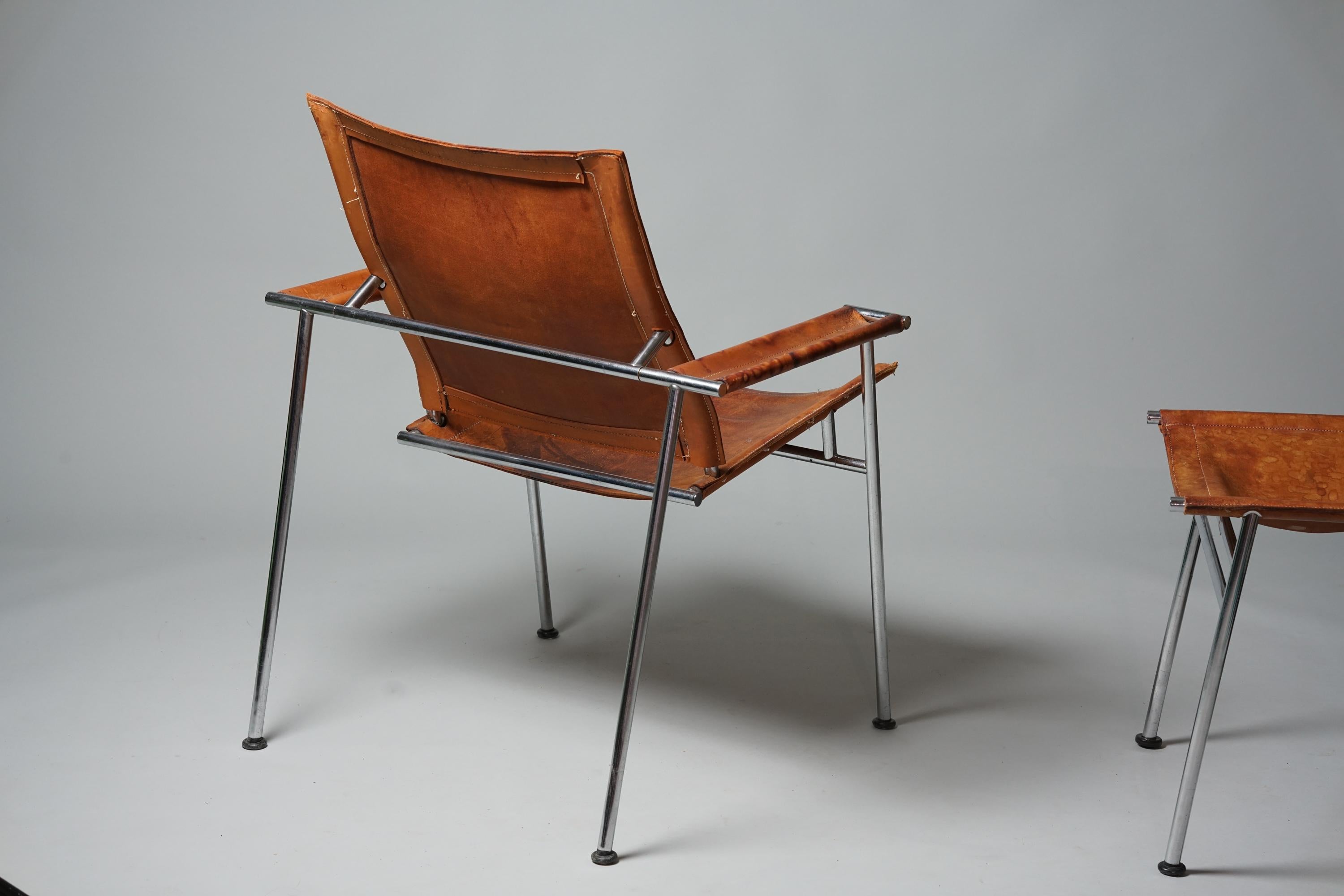 Rare Casino Chair and Footstool, Yrjö Kukkapuro, 1960s For Sale 4