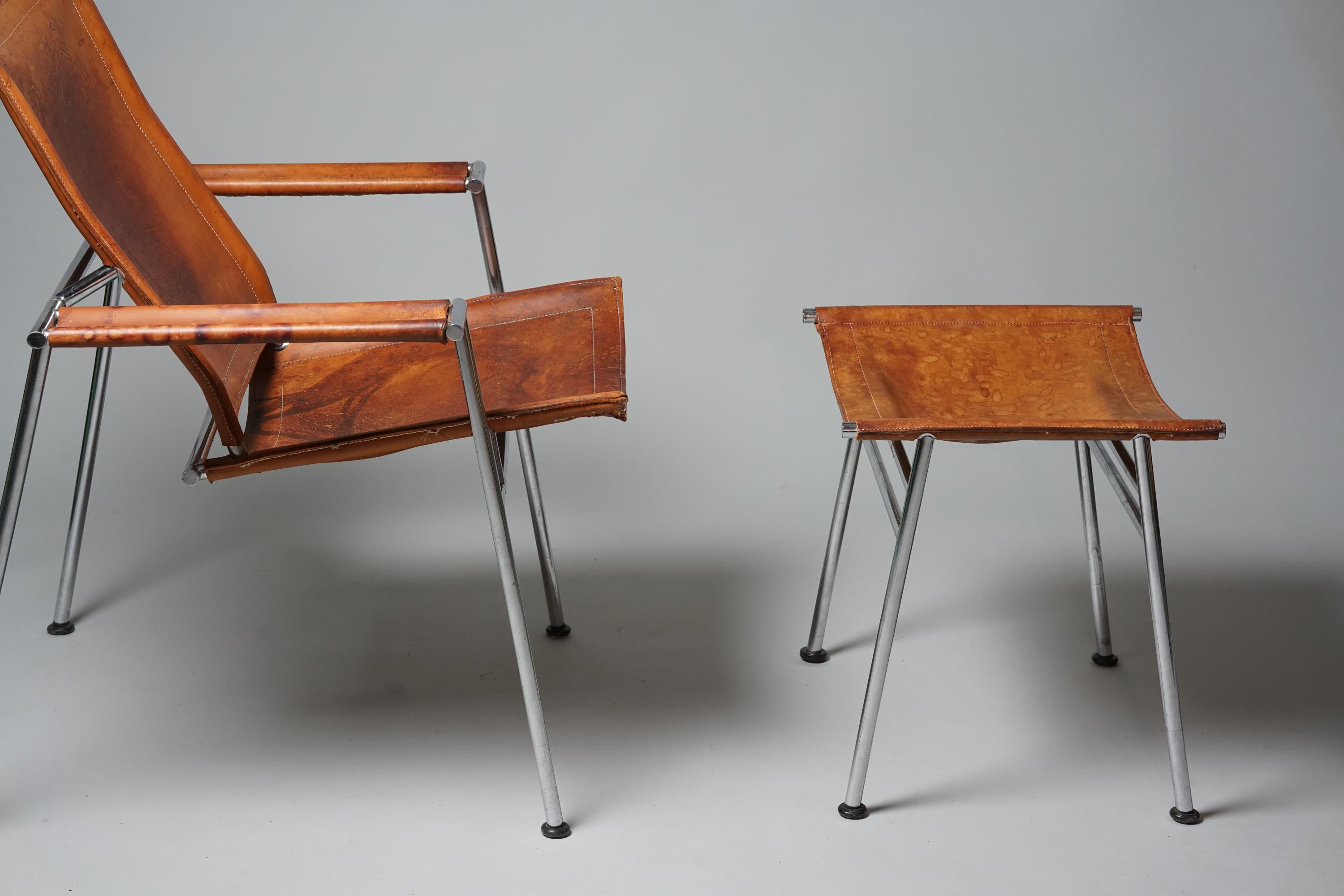 Rare Casino Chair and Footstool, Yrjö Kukkapuro, 1960s For Sale 2