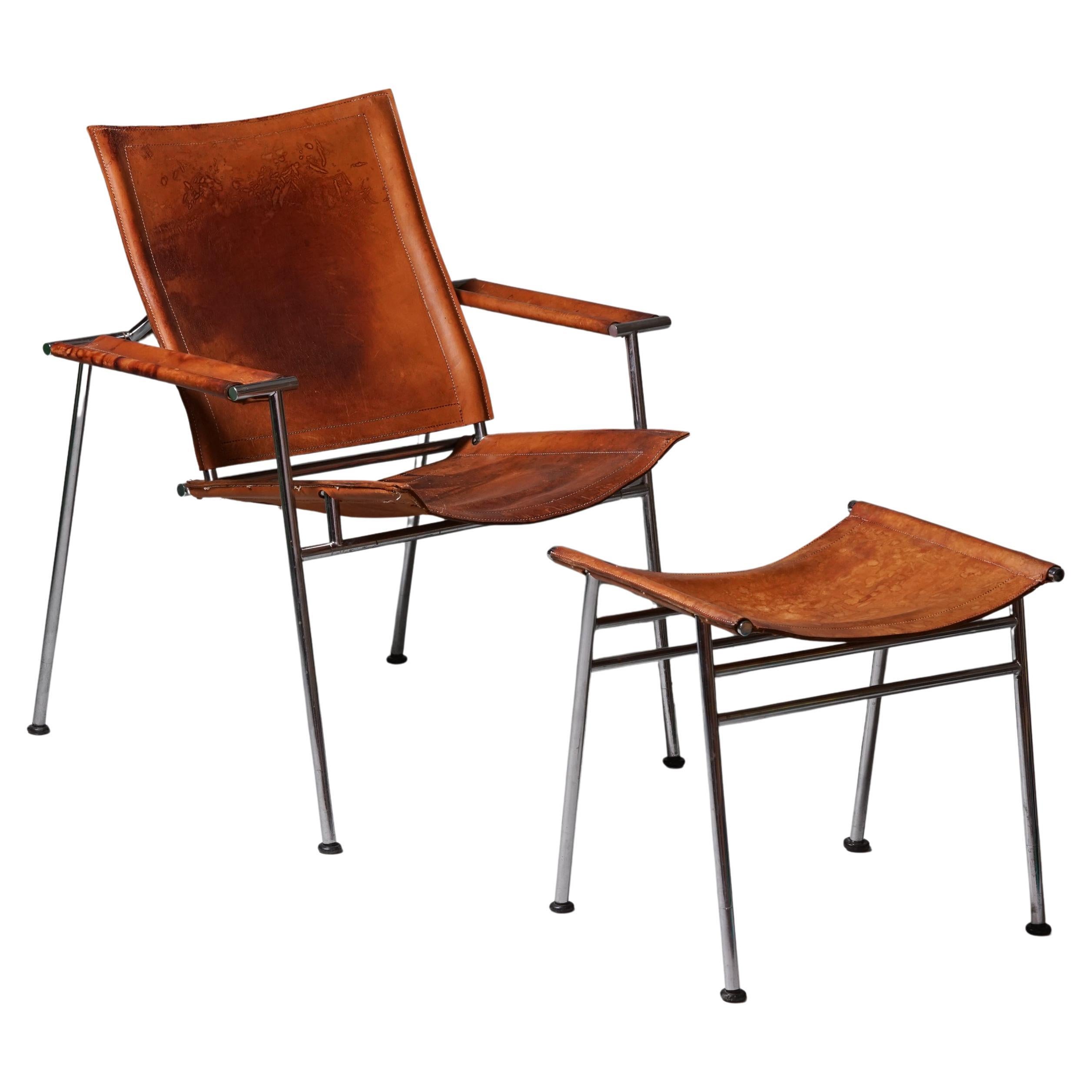 Rare Casino Chair and Footstool, Yrjö Kukkapuro, 1960s
