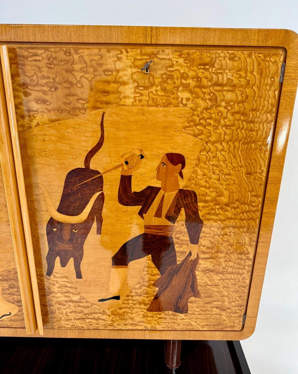 Seltener Barschrank von Cassi Ramelli, veröffentlicht im Archivio Anzani, 1936 im Angebot 3