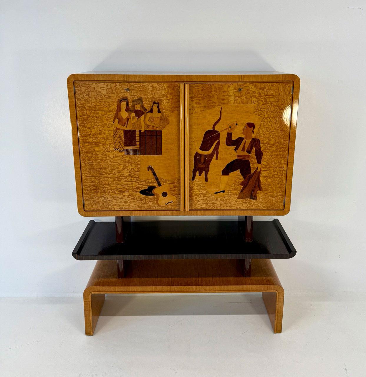 Seltener Barschrank von Cassi Ramelli, veröffentlicht im Archivio Anzani, 1936 (Italienisch) im Angebot