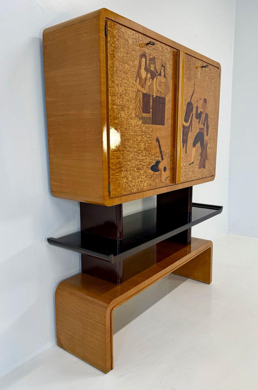 Seltener Barschrank von Cassi Ramelli, veröffentlicht im Archivio Anzani, 1936 im Angebot 1