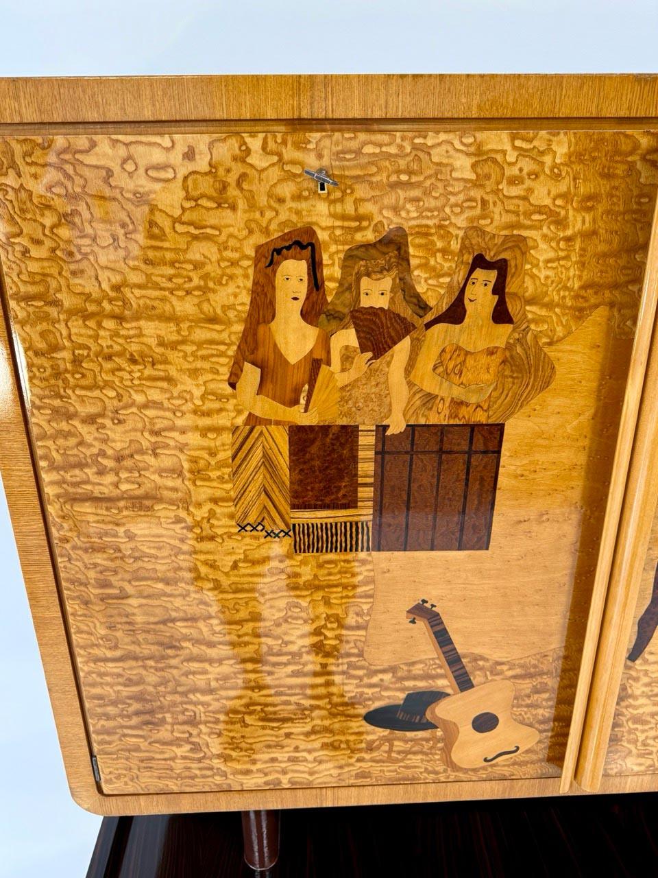 Seltener Barschrank von Cassi Ramelli, veröffentlicht im Archivio Anzani, 1936 im Angebot 2