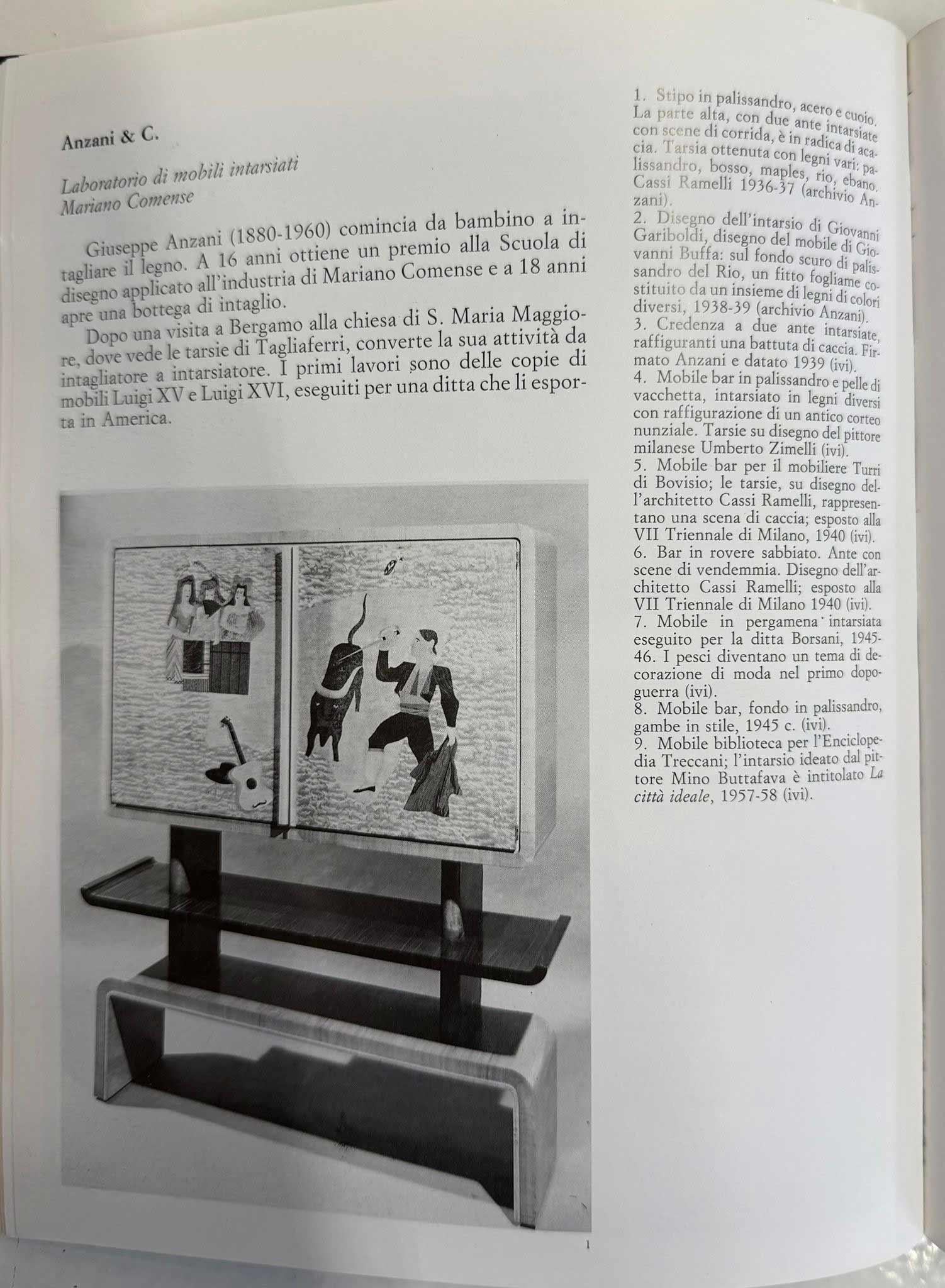 Seltener Barschrank von Cassi Ramelli, veröffentlicht im Archivio Anzani, 1936 im Angebot 9