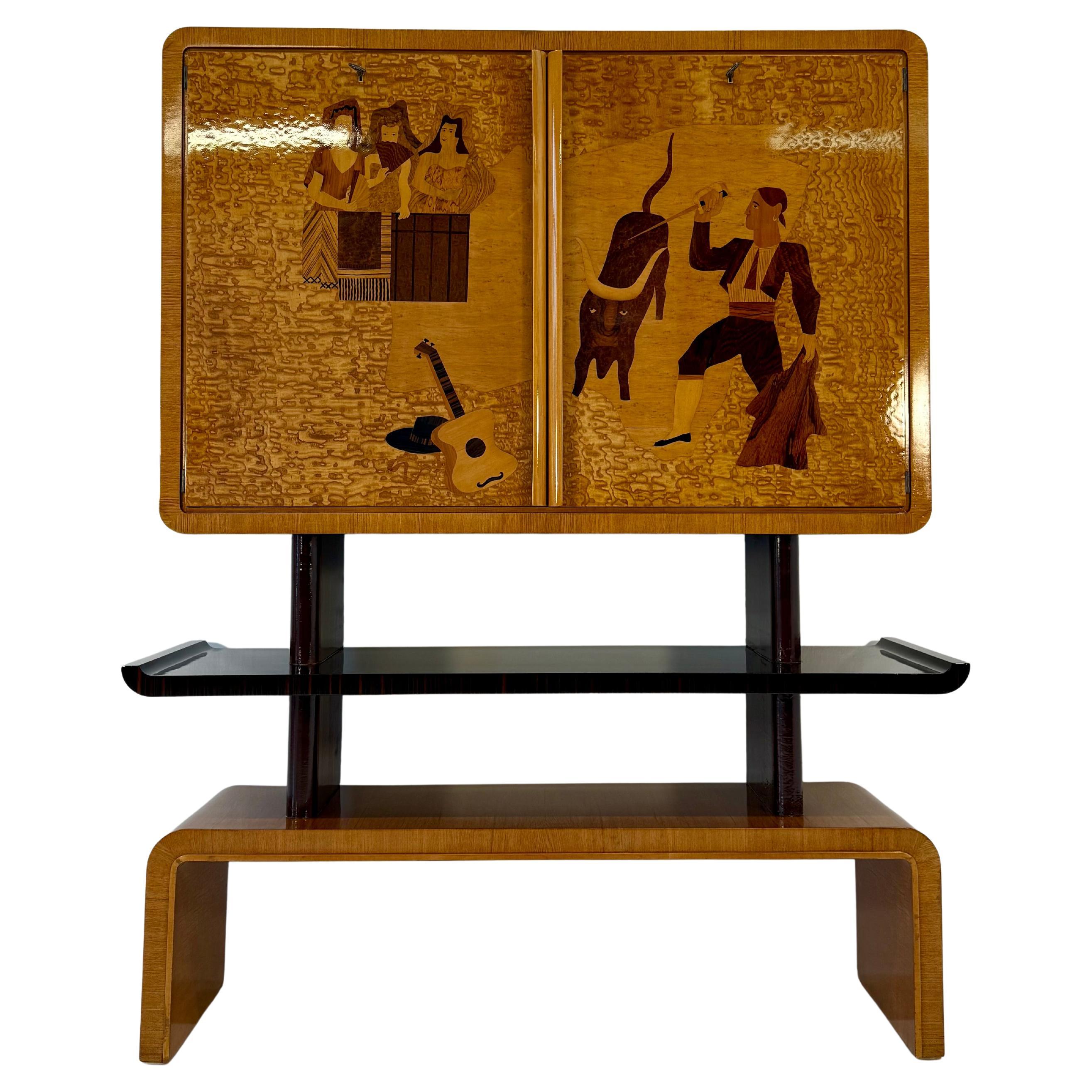 Seltener Barschrank von Cassi Ramelli, veröffentlicht im Archivio Anzani, 1936 im Angebot