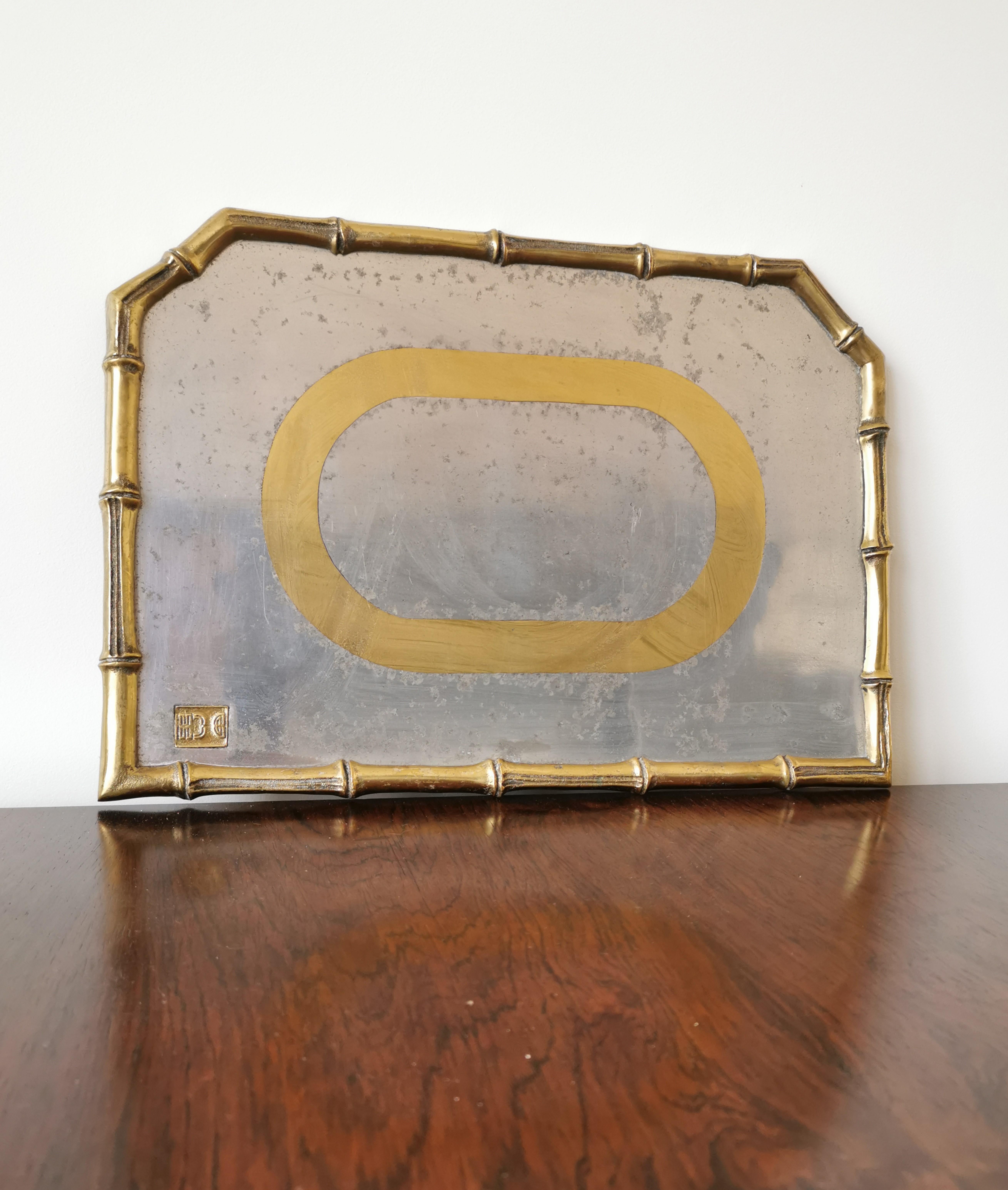 Rare Cast Aluminum and Brass Brutalist Tray by David Marshall, Spain, 1970s In Good Condition In New York, NY