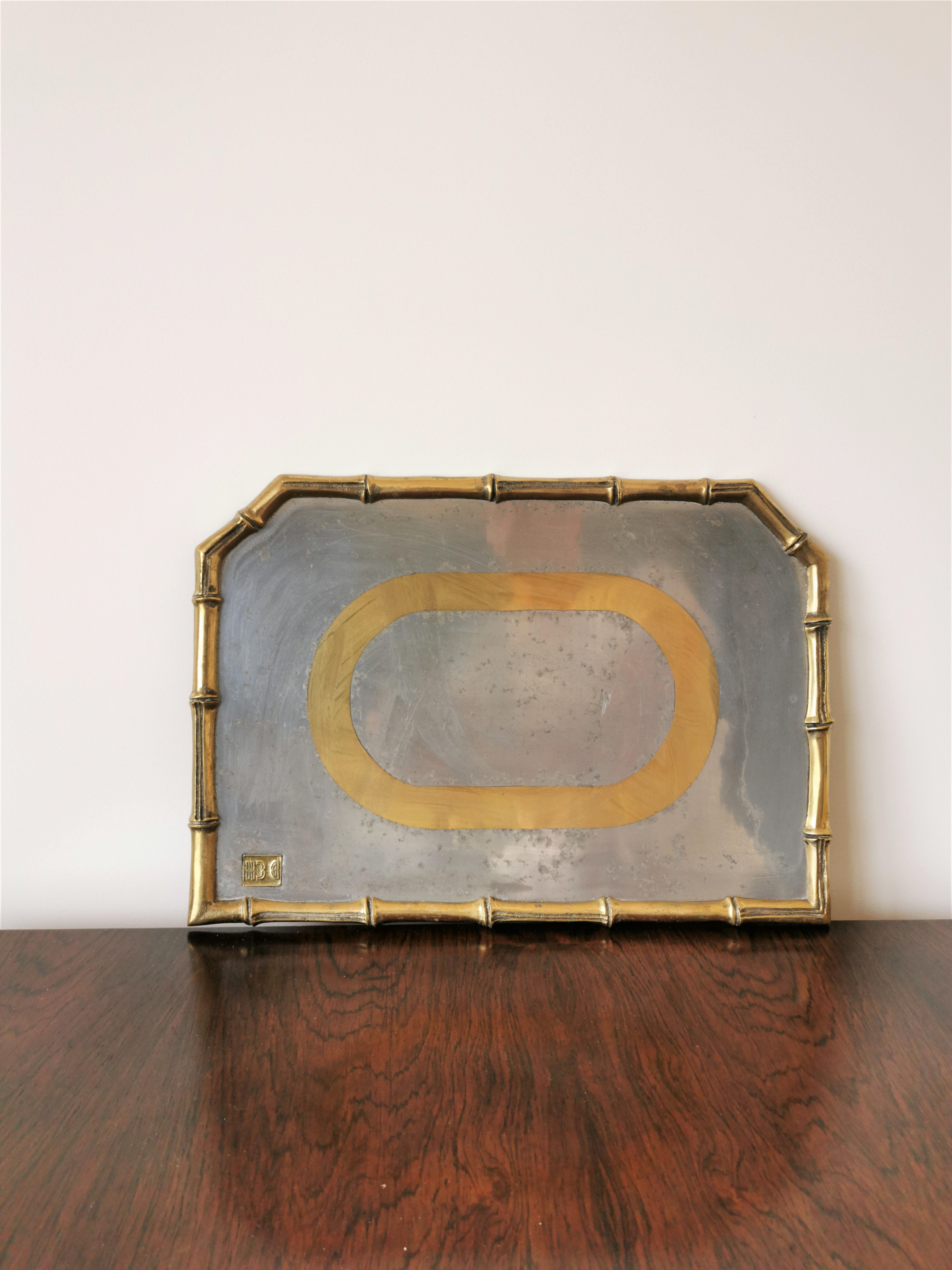 Late 20th Century Rare Cast Aluminum and Brass Brutalist Tray by David Marshall, Spain, 1970s