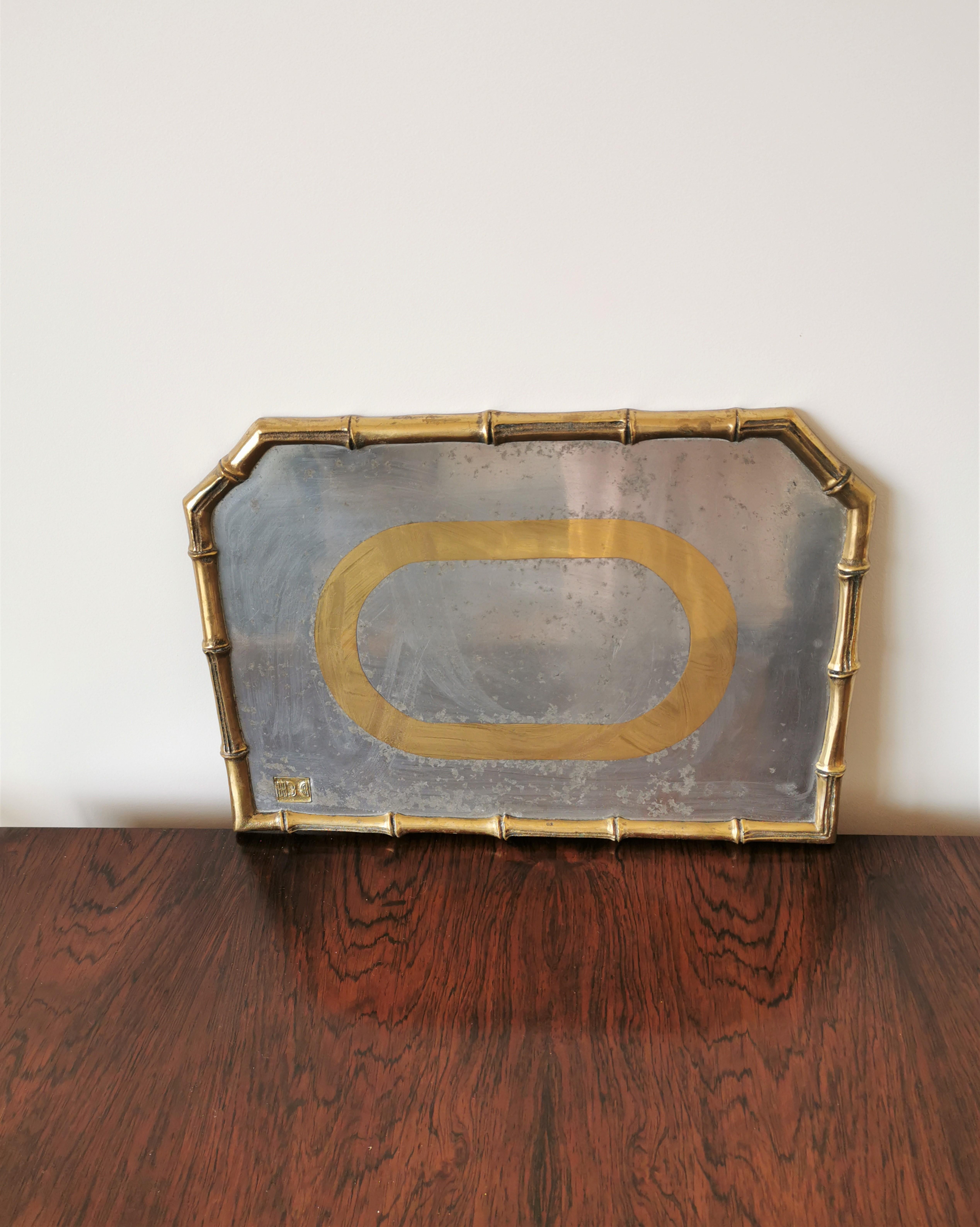 Rare Cast Aluminum and Brass Brutalist Tray by David Marshall, Spain, 1970s 1