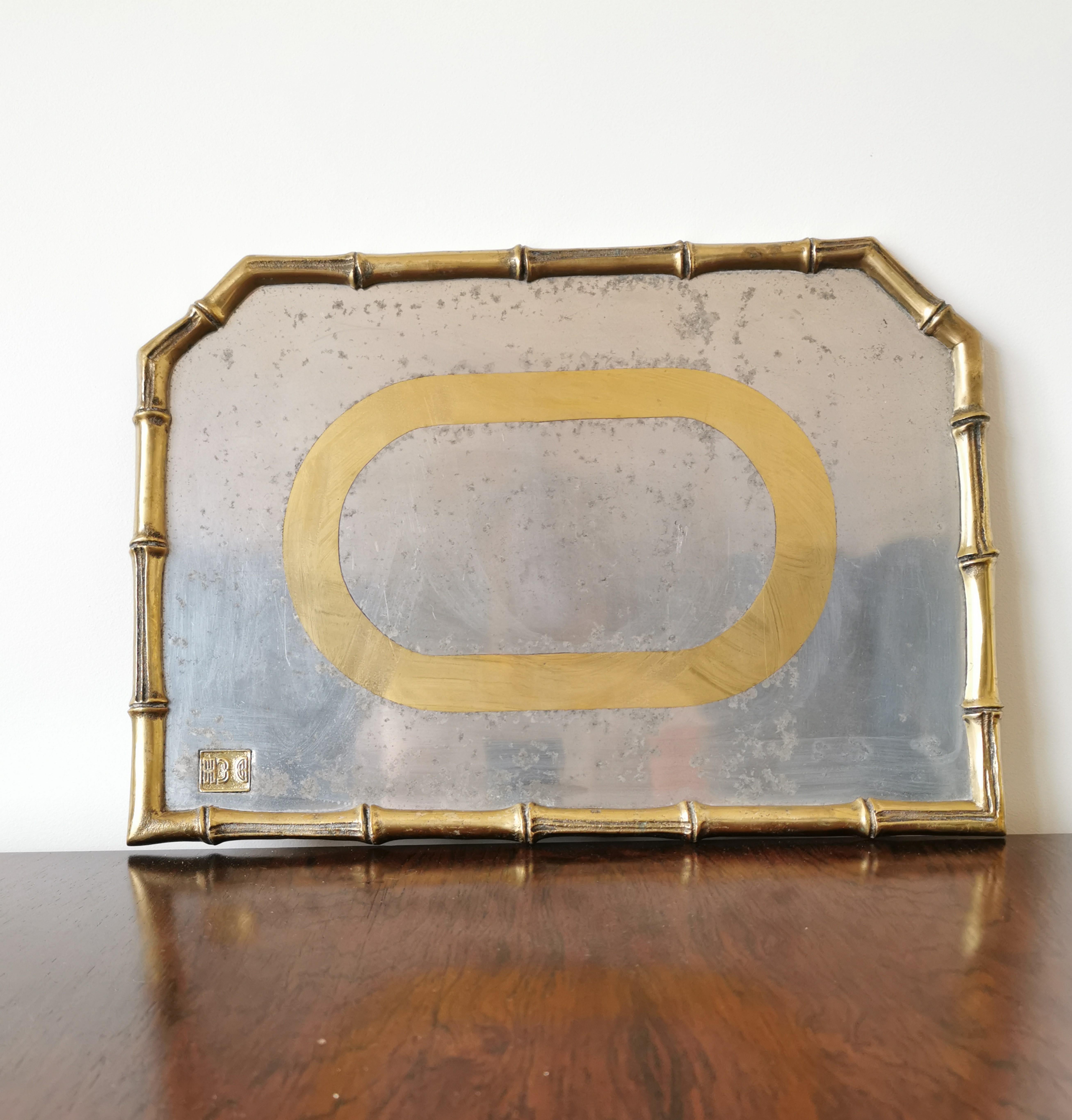 Rare Cast Aluminum and Brass Brutalist Tray by David Marshall, Spain, 1970s 2