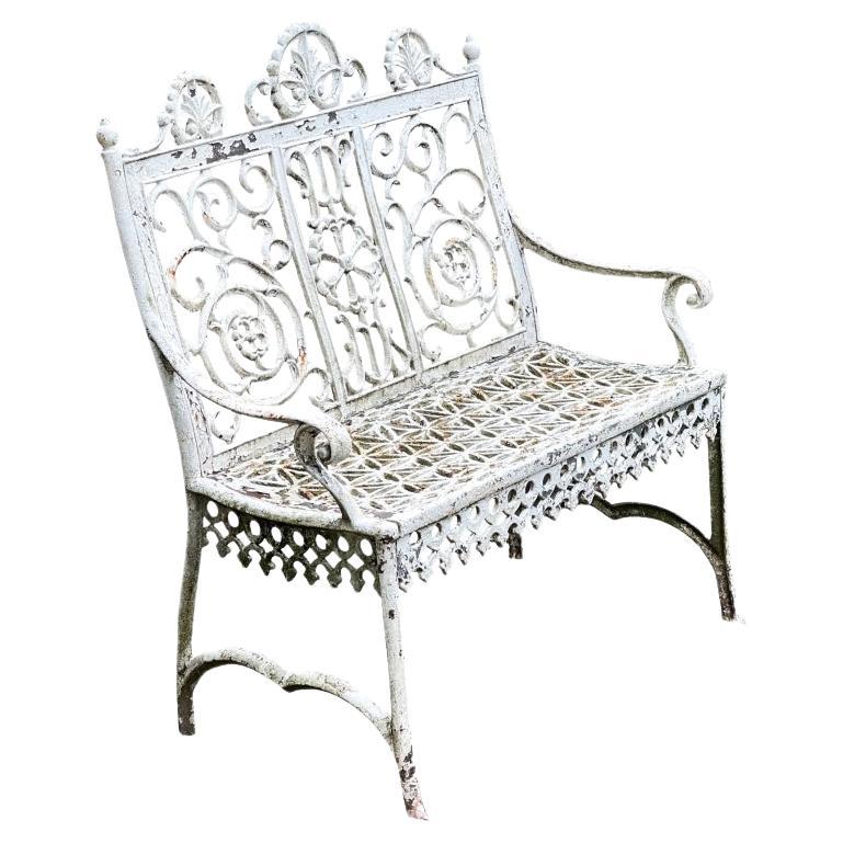 Rare Cast Iron John McLean, N.Y. Curtain Settee, Circa 1890 For Sale
