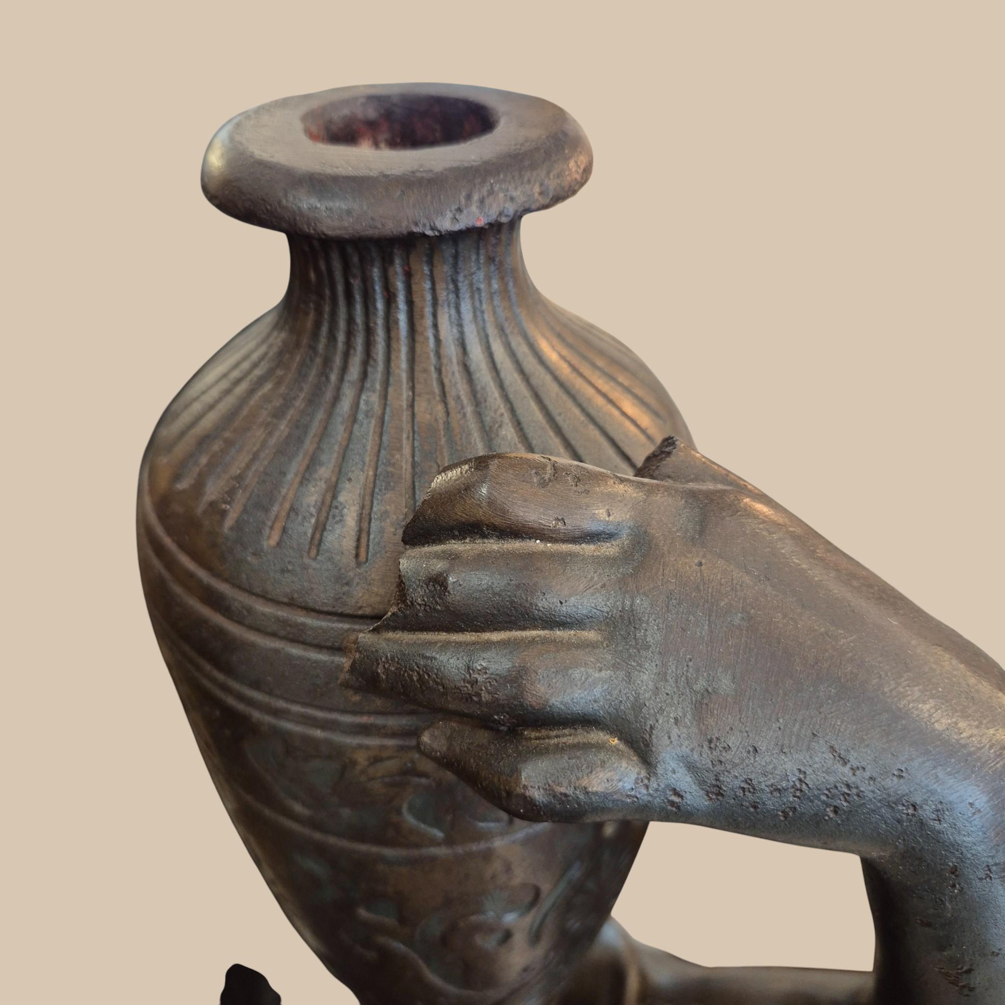 Rare Cast-Iron Torchère – Barbezat / Val d’Osne Foundry, circa 1880 en venta 5