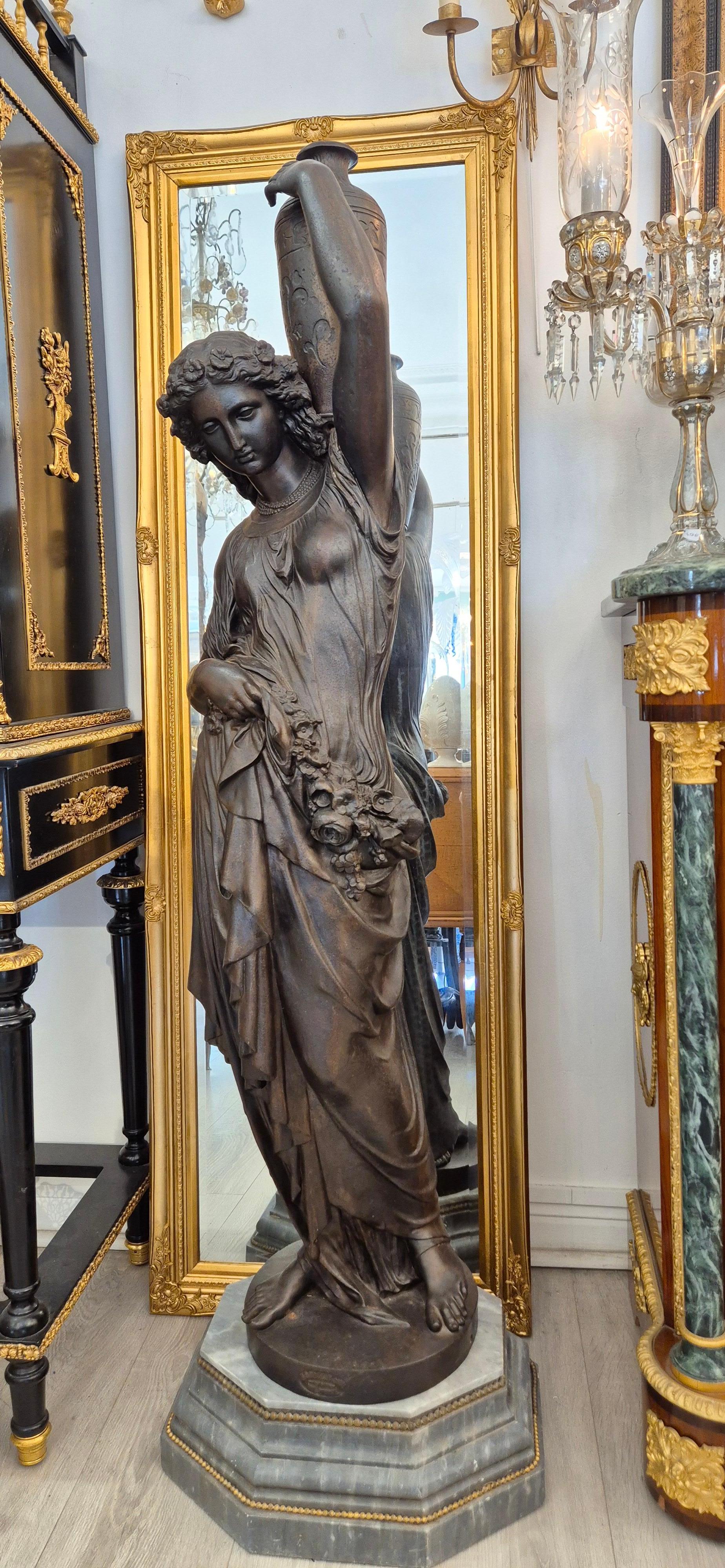 Rare Cast-Iron Torchère – Barbezat / Val d’Osne Foundry, circa 1880 en venta 10