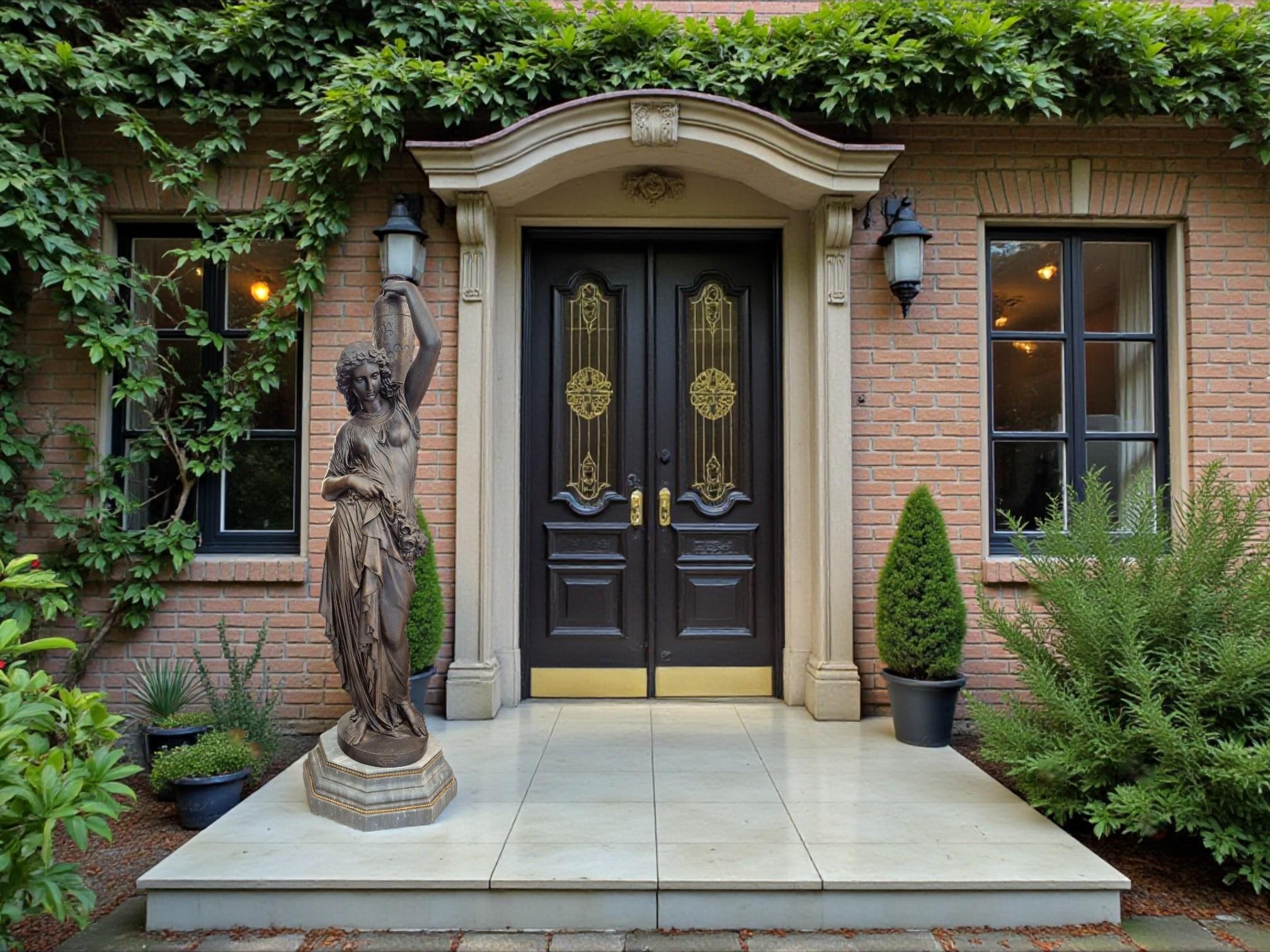 Rare Cast-Iron Torchère – Barbezat / Val d’Osne Foundry, circa 1880 Neoclásico en venta