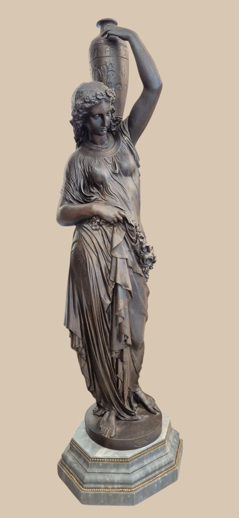 Rare Cast-Iron Torchère – Barbezat / Val d’Osne Foundry, circa 1880 Francés en venta