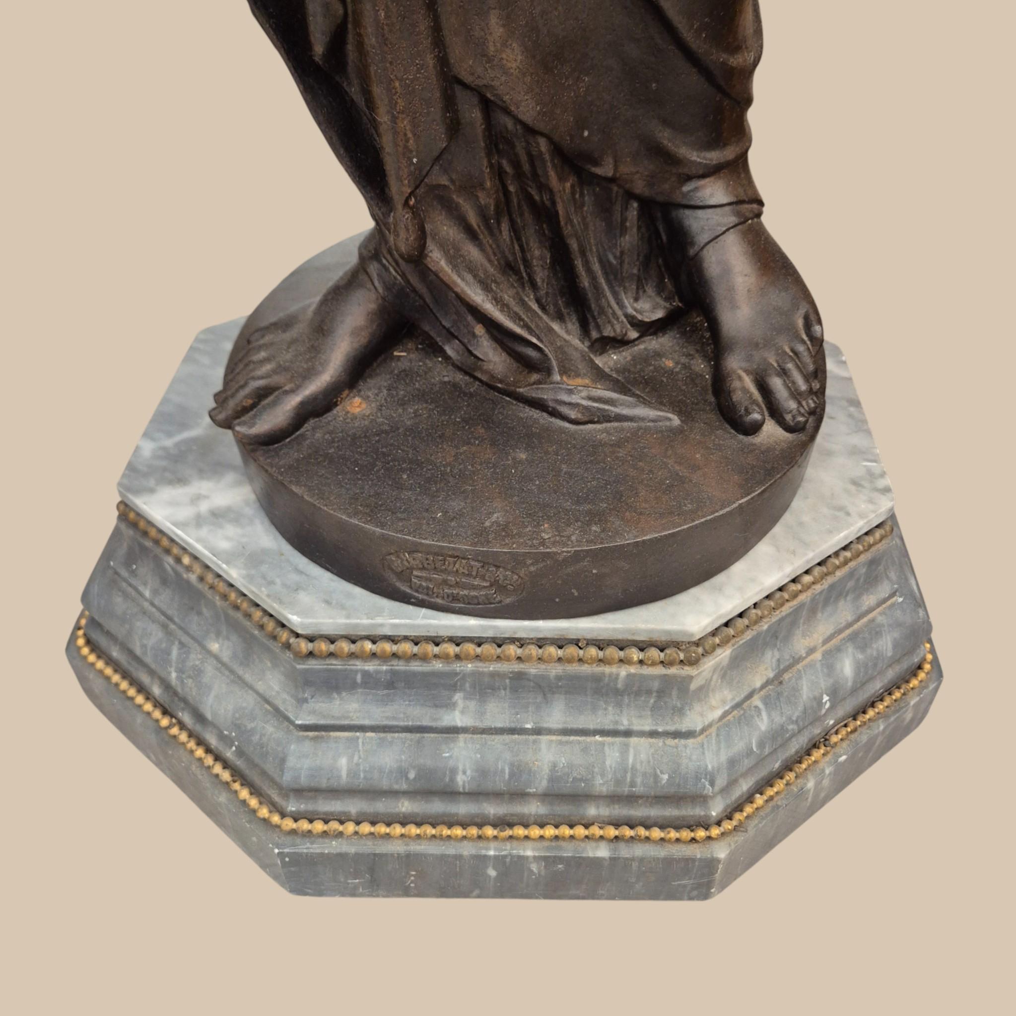 Rare Cast-Iron Torchère – Barbezat / Val d’Osne Foundry, circa 1880 Fines del siglo XIX en venta