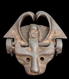 Rare Cat head Shaped Cast Iron Gate Latch