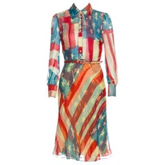Seltene Catherine Malandrino Meryle Streep Flagge Kleid Sz 2