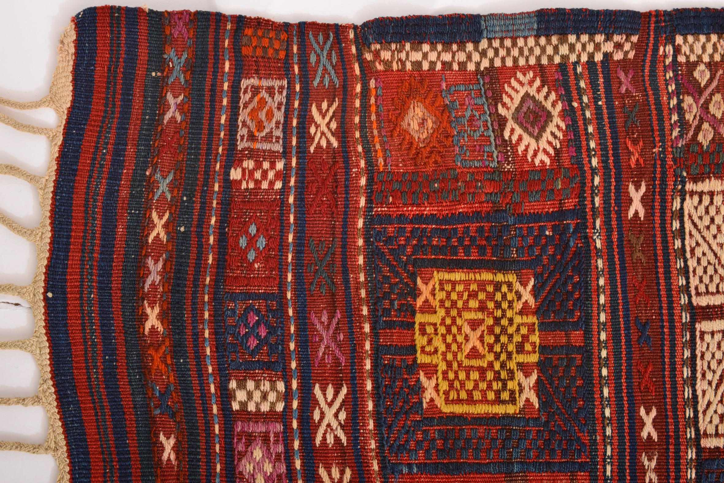 Hand-Knotted Rare Caucasian Kilim VERNEH for Collection For Sale