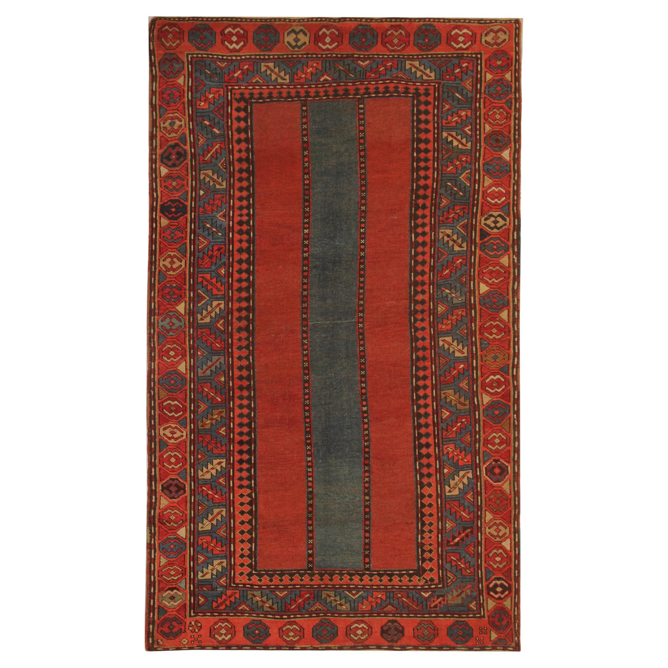 Seltener Orientteppich Handgefertigter Teppich Kaukasisch Modern Talesh Rot Gestreifter Teppich Verkauf