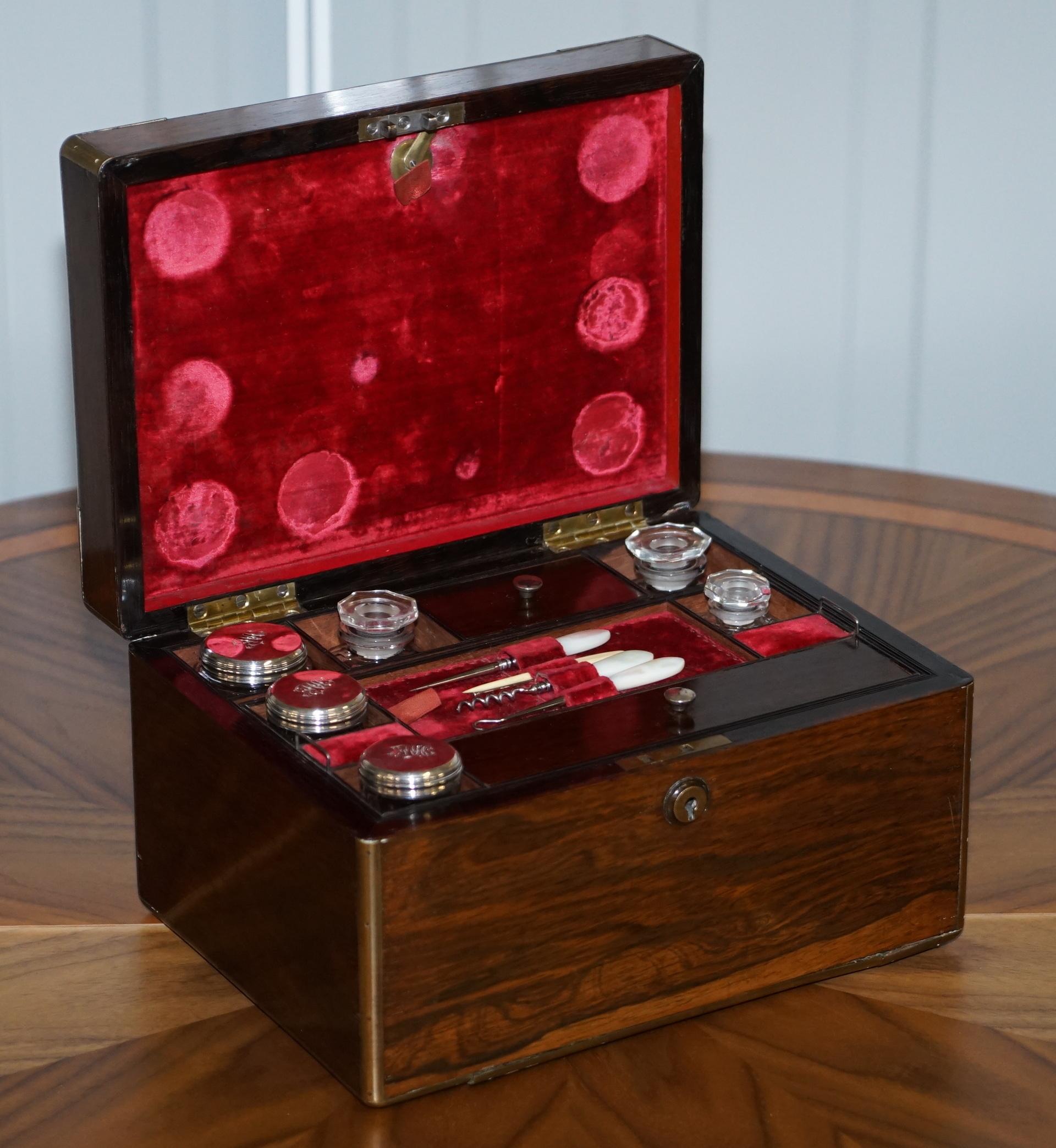 Rare Cawston 1836 William IV Rare Wood Gentleman Military Campaign Vanity Box For Sale 2