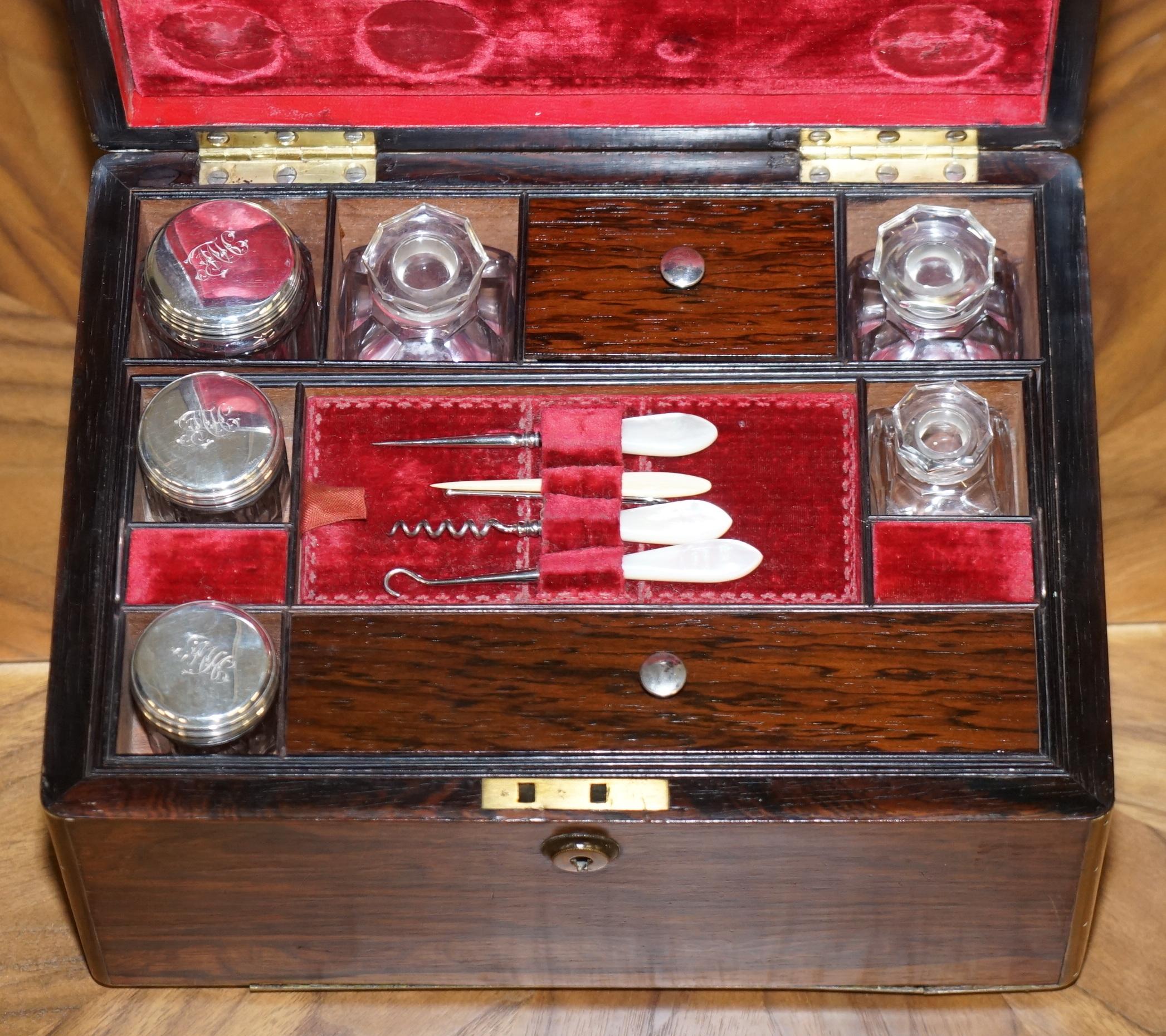 Rare Cawston 1836 William IV Rare Wood Gentleman Military Campaign Vanity Box For Sale 3