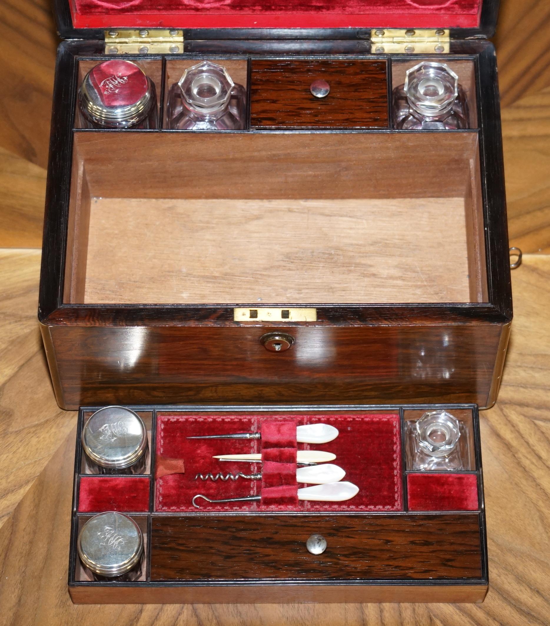 Rare Cawston 1836 William IV Rare Wood Gentleman Military Campaign Vanity Box For Sale 6