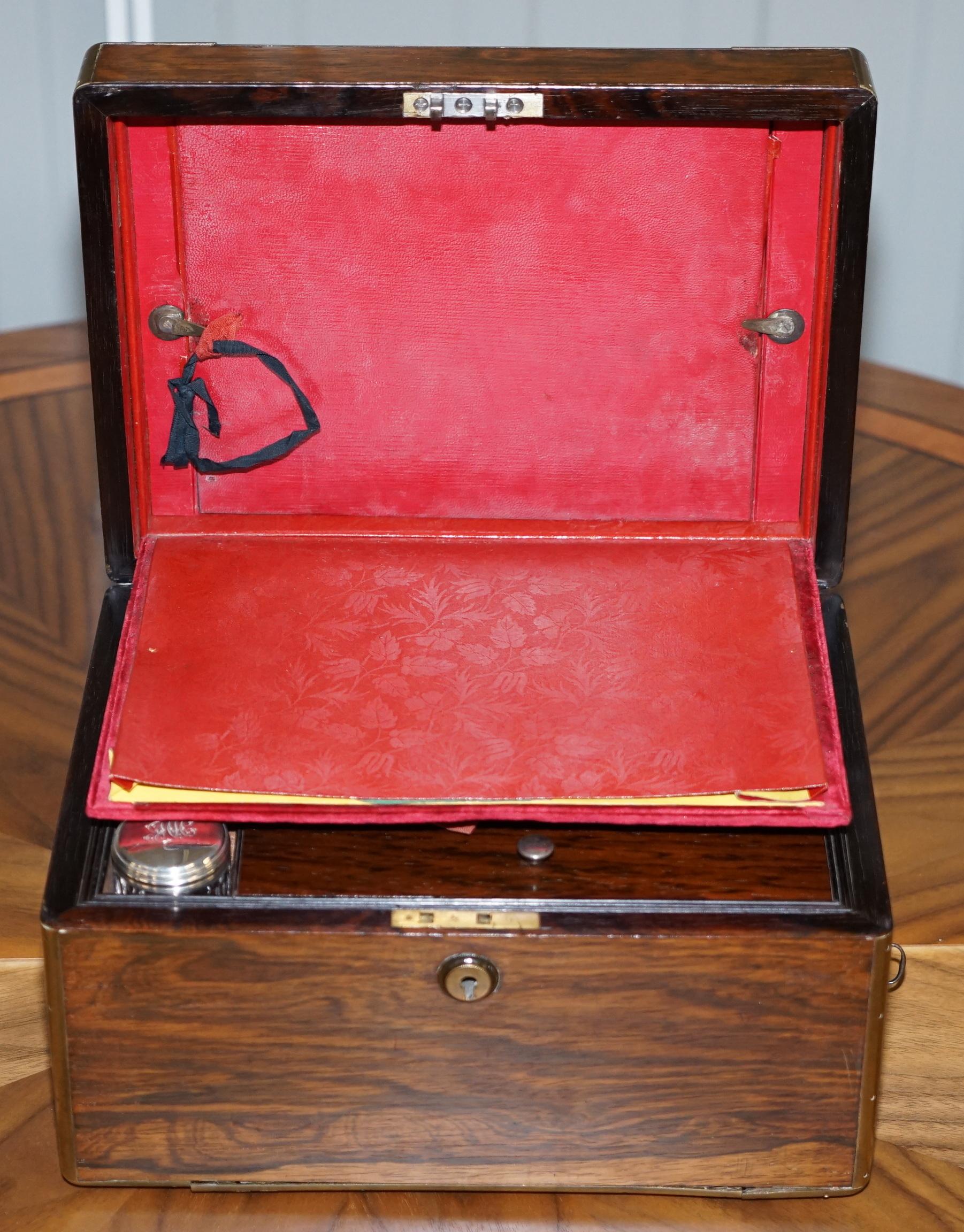 Rare Cawston 1836 William IV Rare Wood Gentleman Military Campaign Vanity Box For Sale 8