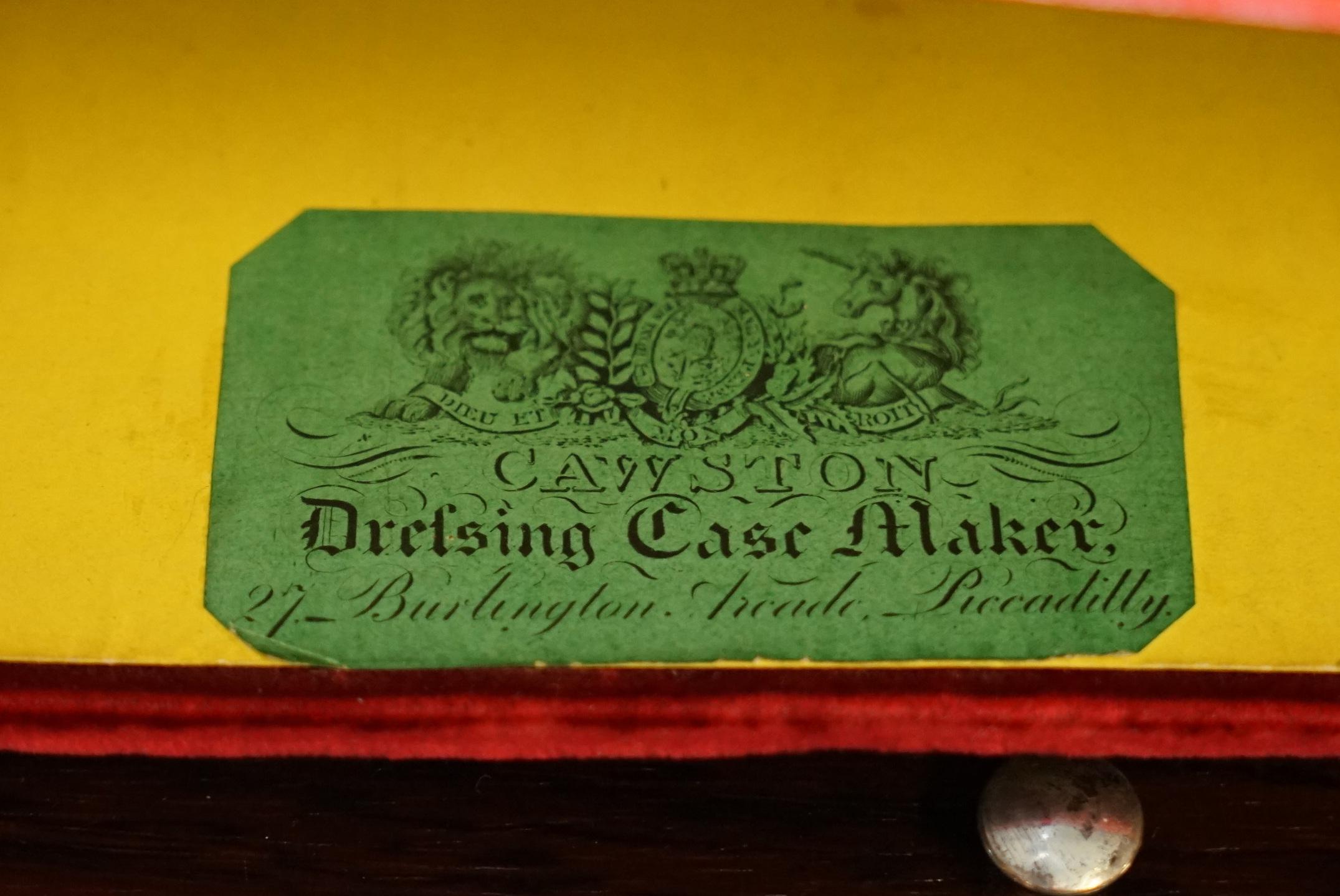 Rare Cawston 1836 William IV Rare Wood Gentleman Military Campaign Vanity Box For Sale 9