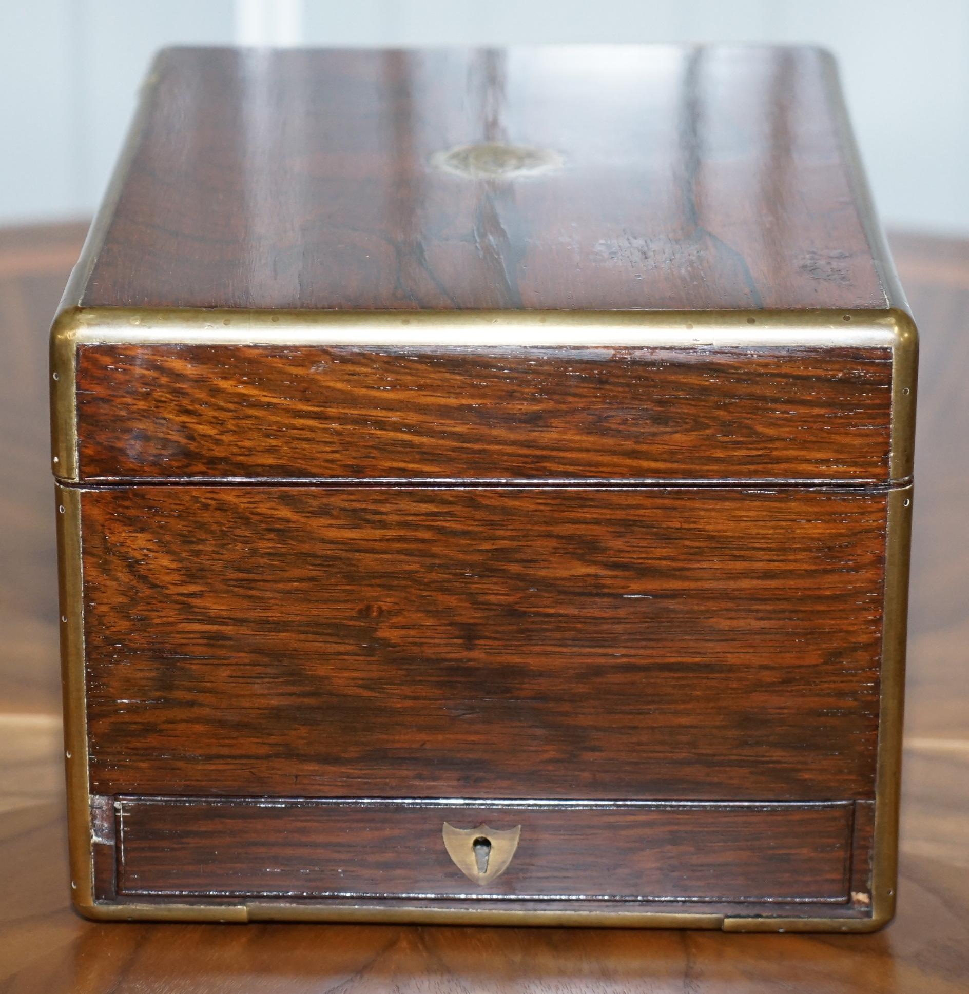 Mid-19th Century Rare Cawston 1836 William IV Rare Wood Gentleman Military Campaign Vanity Box For Sale