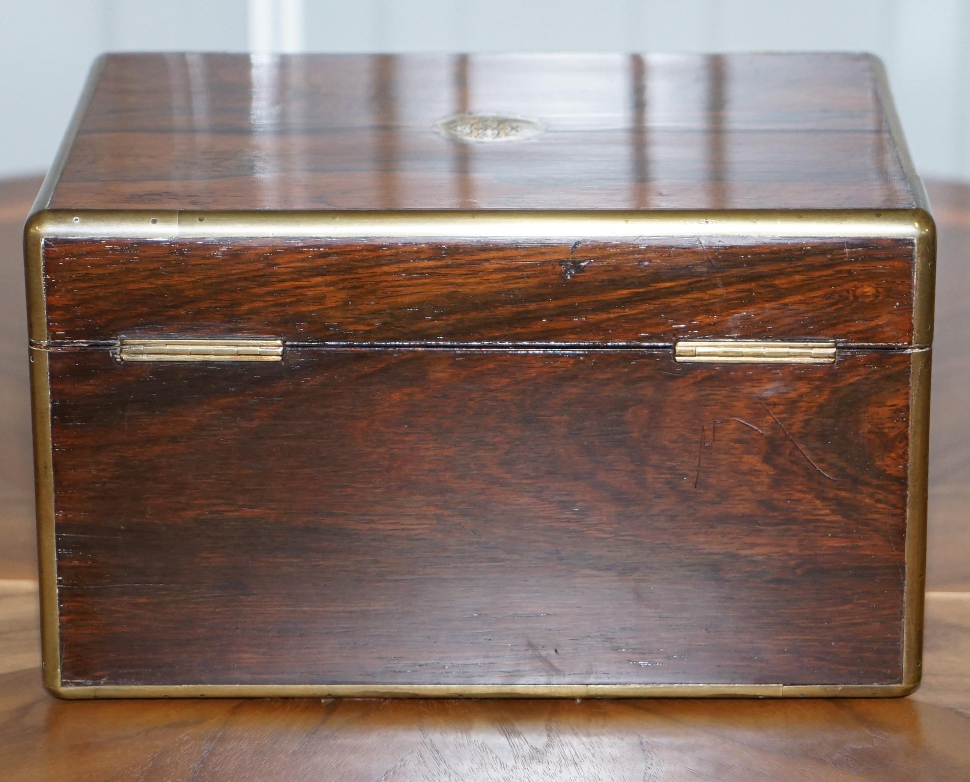 Raro Cawston 1836 William IV Raro Wood Caballero Militar Campaña Caja Vanidad Plata esterlina en venta