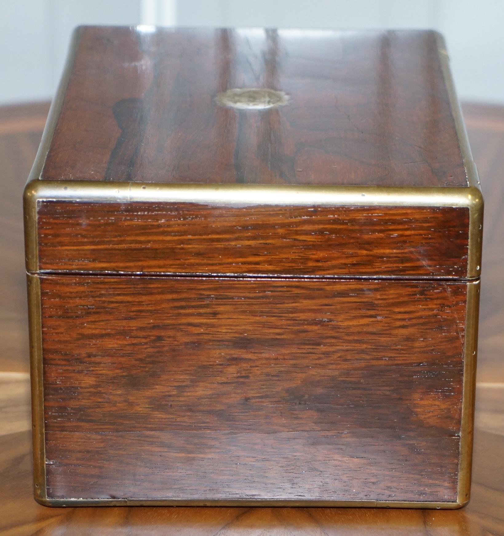 Rare Cawston 1836 William IV Rare Wood Gentleman Military Campaign Vanity Box For Sale 1