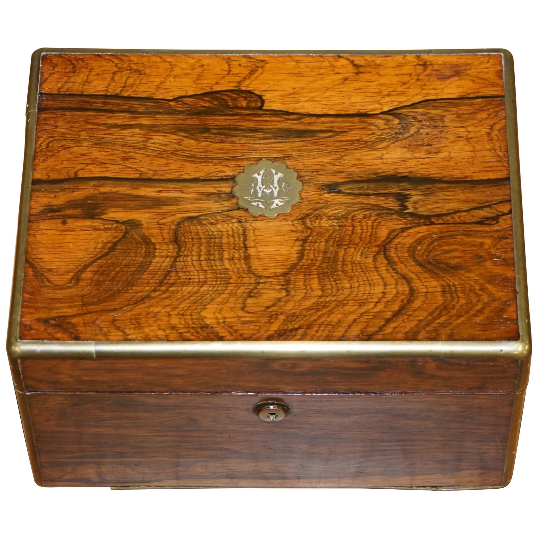 Rare Cawston 1836 William IV Rare Wood Gentleman Military Campaign Vanity Box