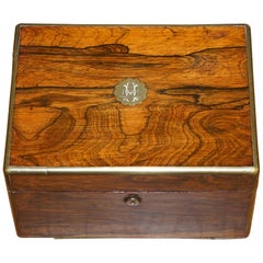 Antique Rare Cawston 1836 William IV Rare Wood Gentleman Military Campaign Vanity Box