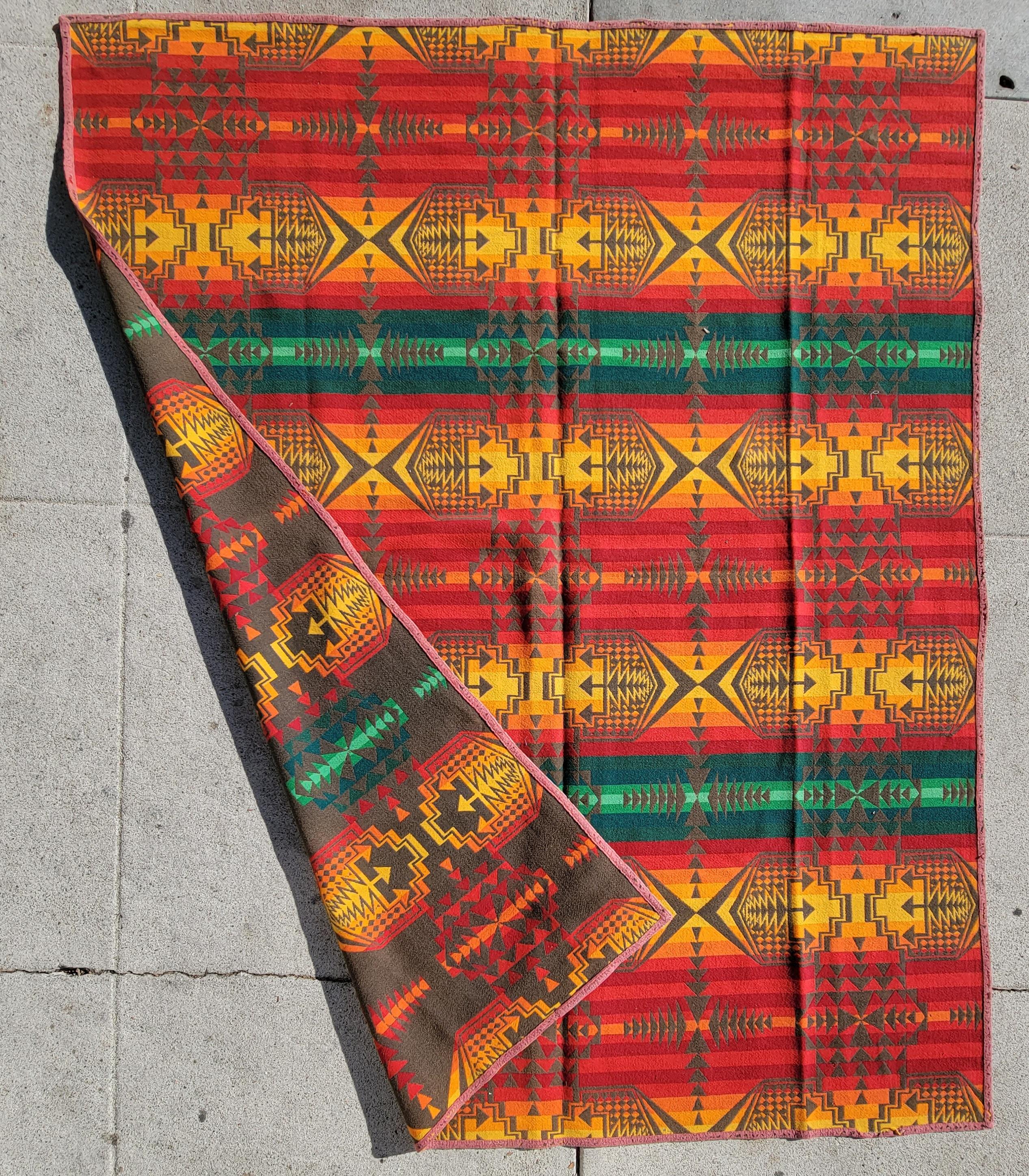 American Rare Cayuse Pendleton Indian Design Camp Blanket