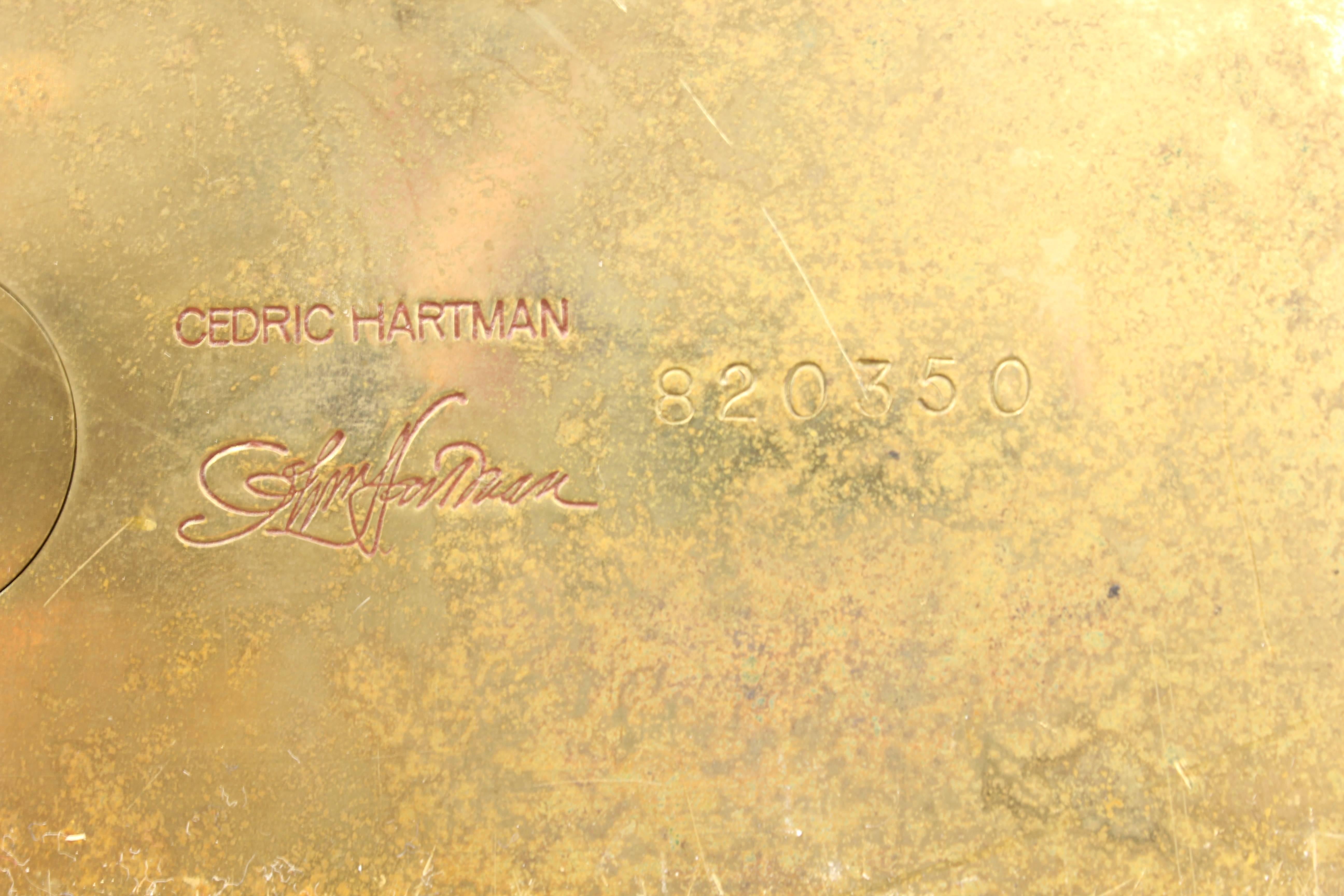 Rare Signed Cedric Hartman Brass Floor Lamp with Glass Ball Switch 2